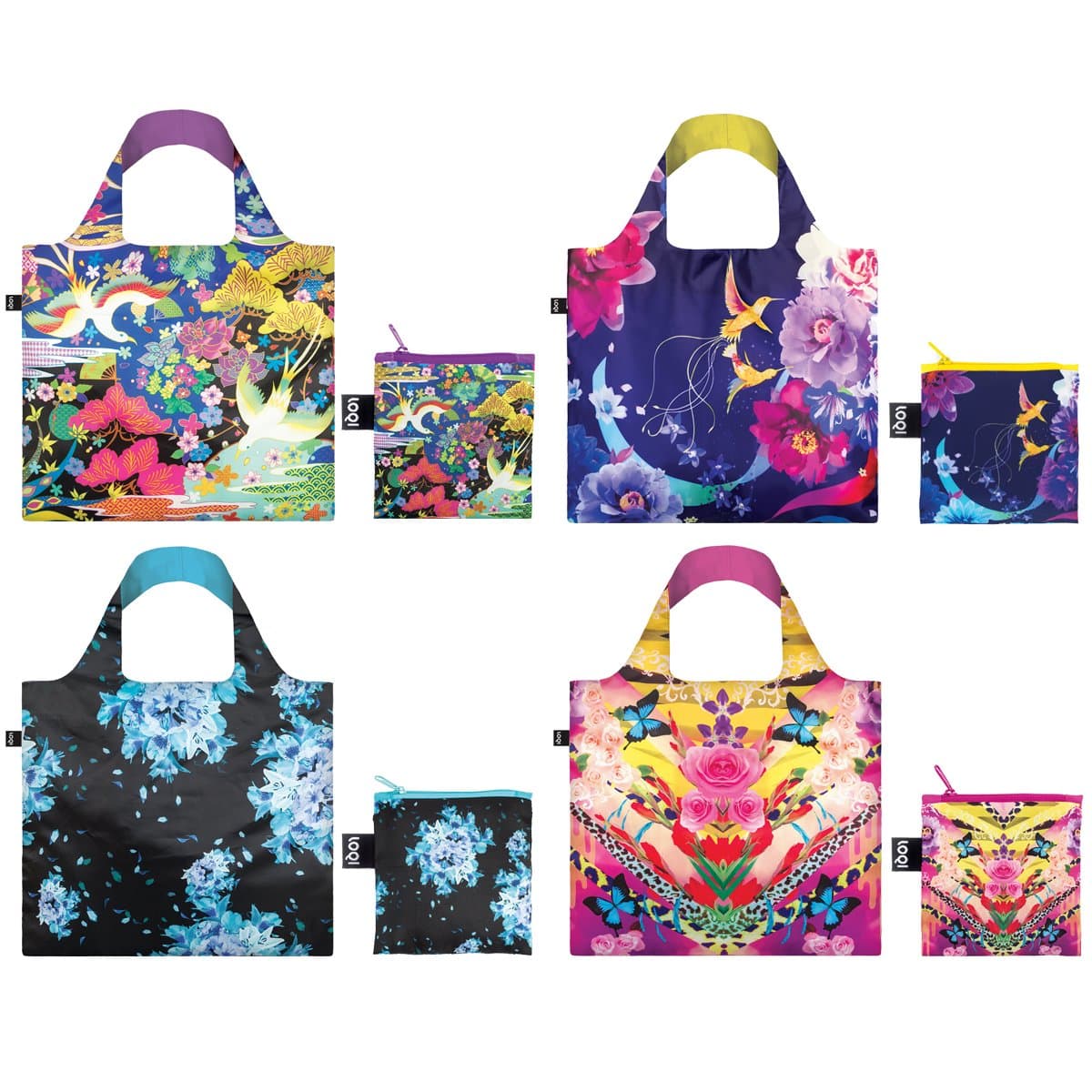 LOQI Shinpei Naito Collection Pouch (Set of 4), Multicolor