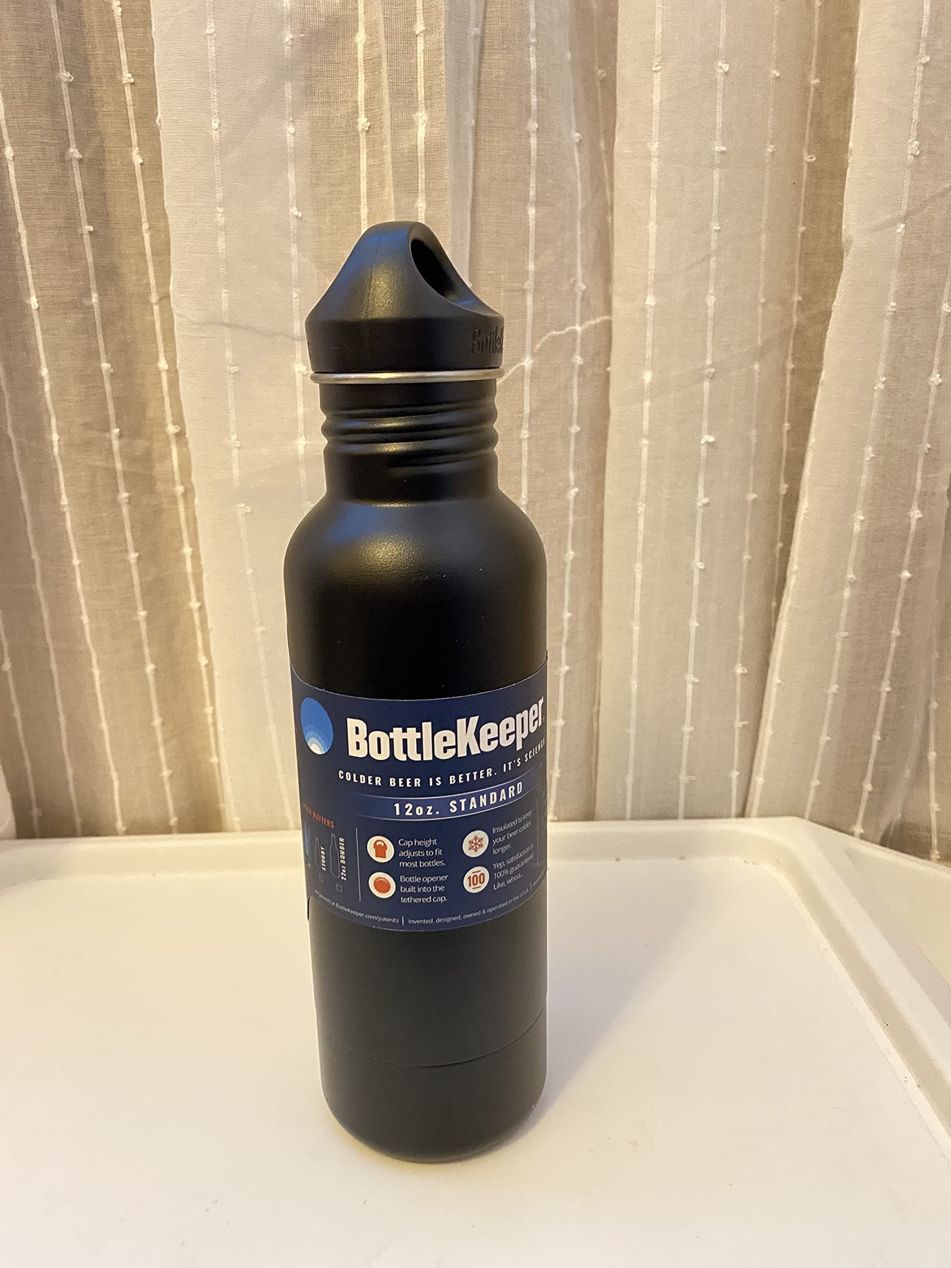 The Standard 2.0 - The Original Stainless Steel Bottle Holder and Insulator to Keep Your Beer Colder (Black)