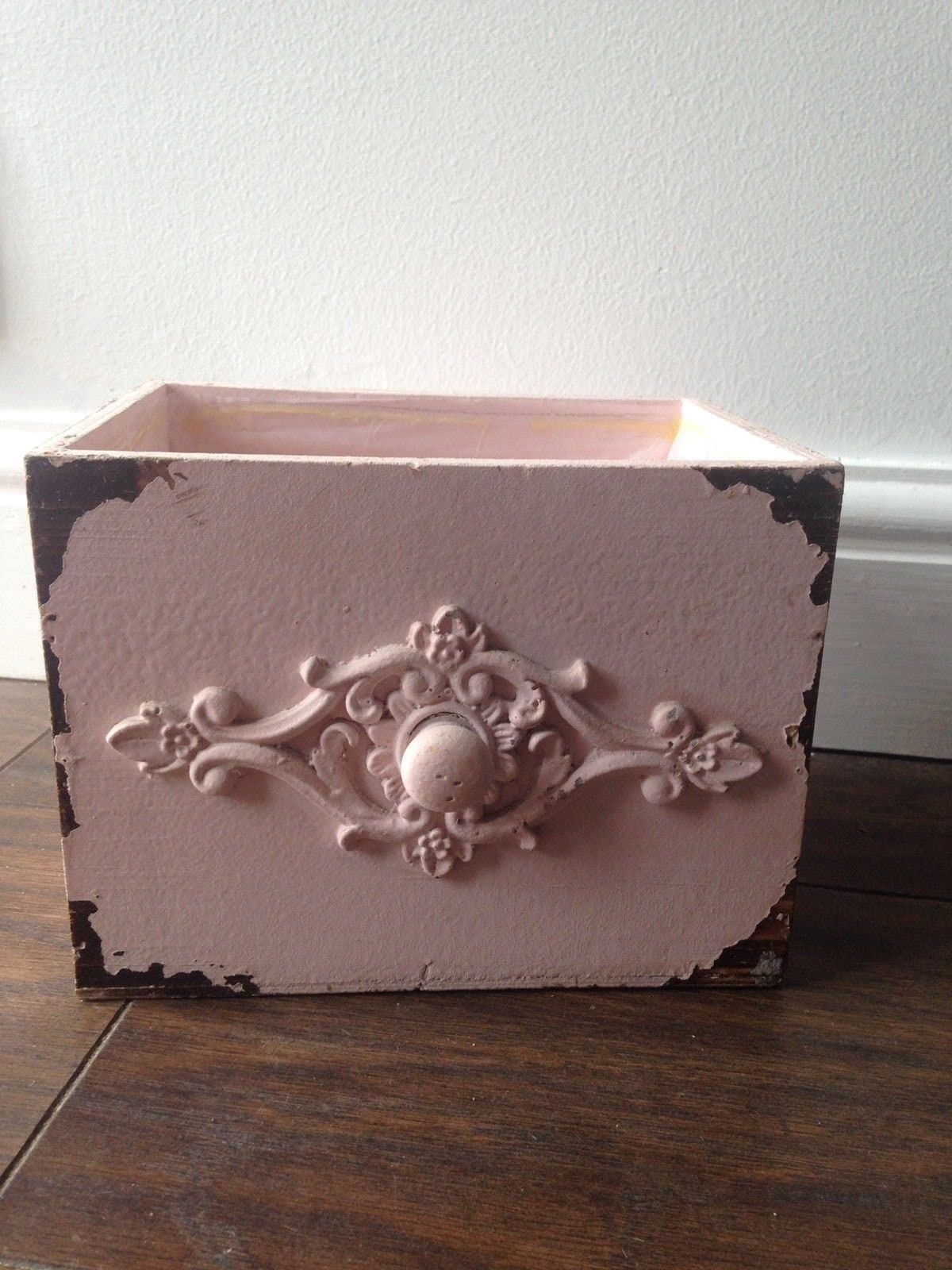 french kitchen Shabby Chic Wooden Storage Crates Vintage Rustic in Pink
