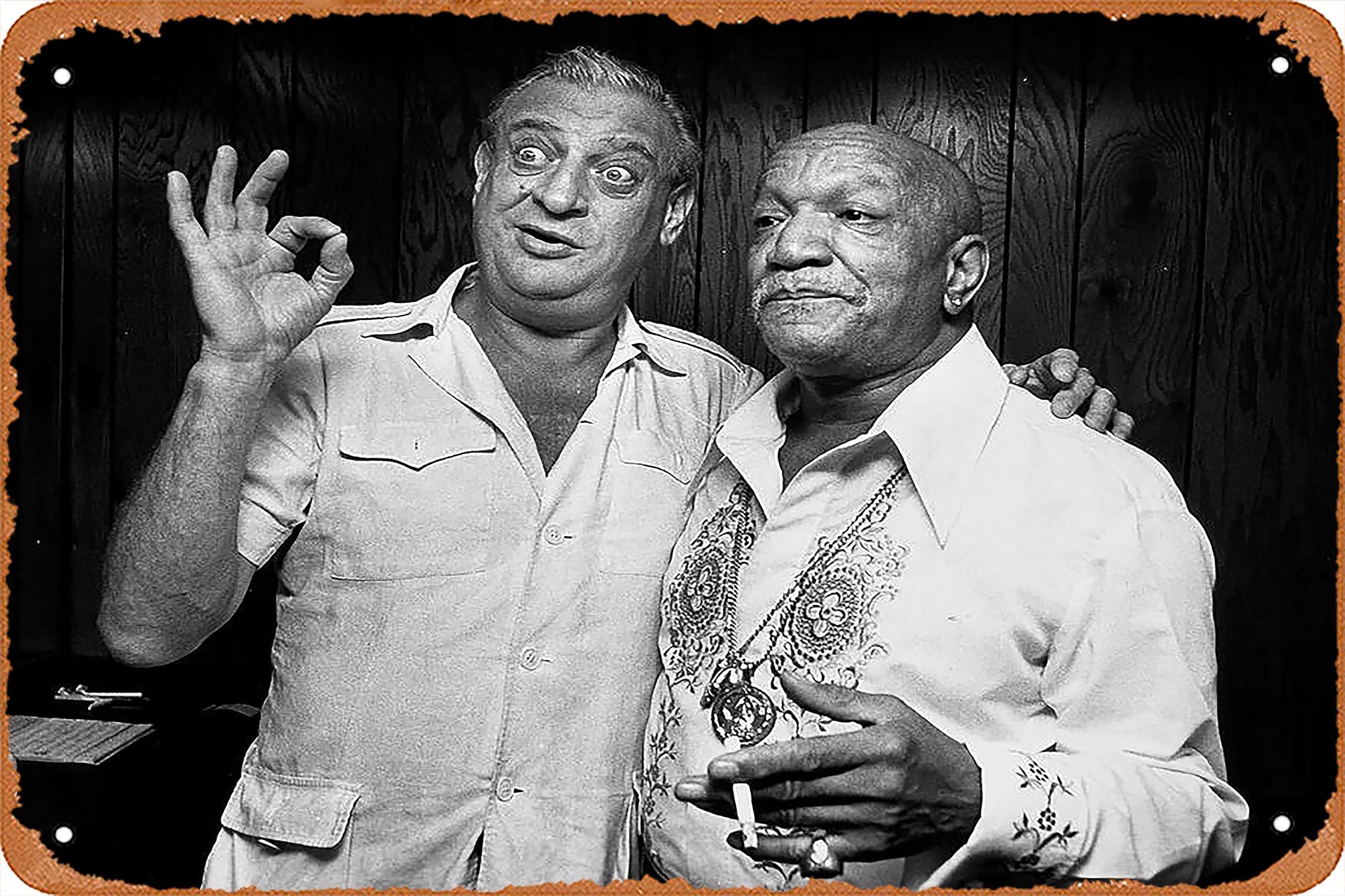 FUNNY GUYS' RODNEY DANGERFIELD AND REDD FOXX Poster Retro Metal Sign for Cafe Bar Pub Office Home Wall Decor Vintage Tin Sign Gift 12 X 8 inch