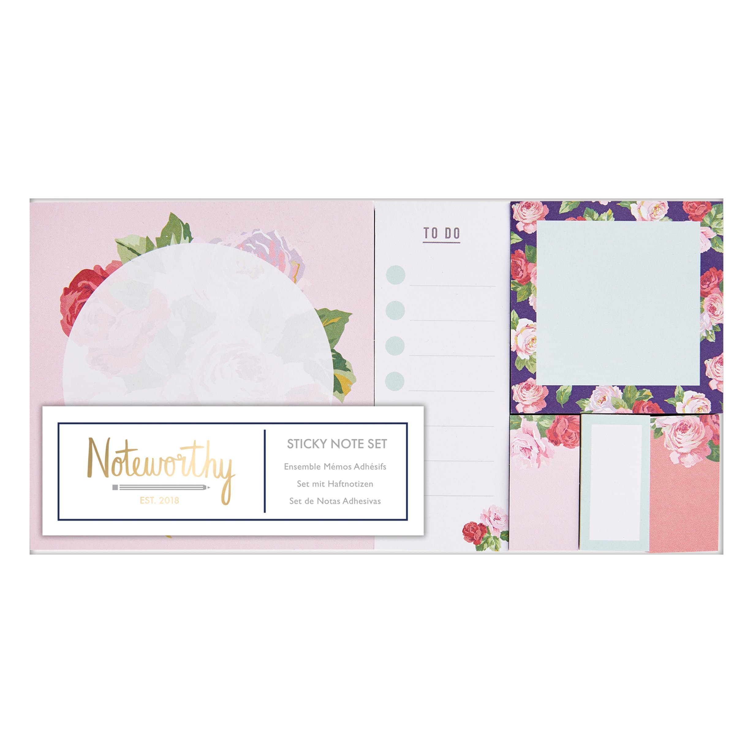 Noteworthy Graphic Florals Sticky Notes Set