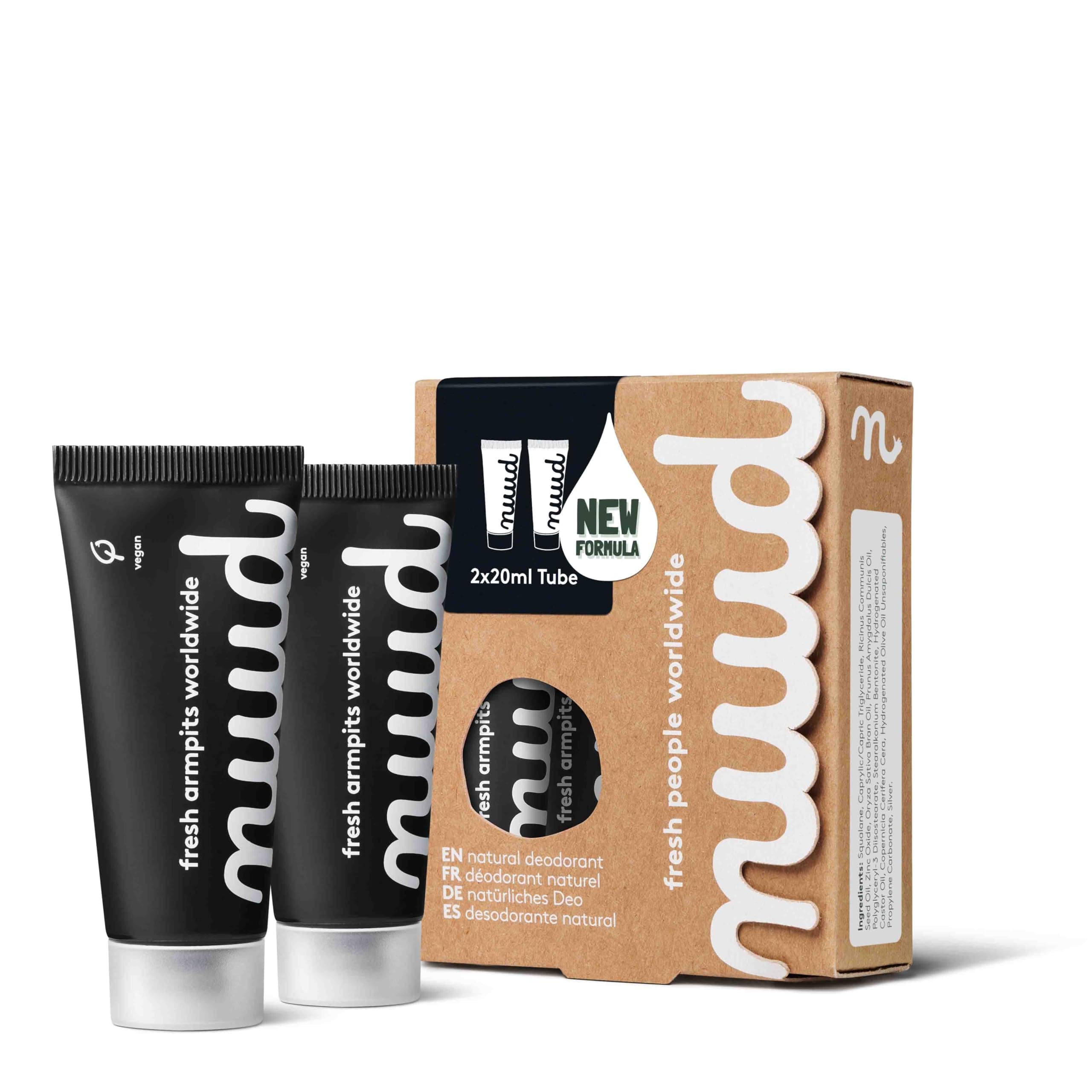 Smarter Black | 2 x 20ml | 100% natural, vegan cream deodorant, effective for 3 days, no perfume, aluminium or alcohol, for women & men, enough for 4-5 months, dermatologically approved.