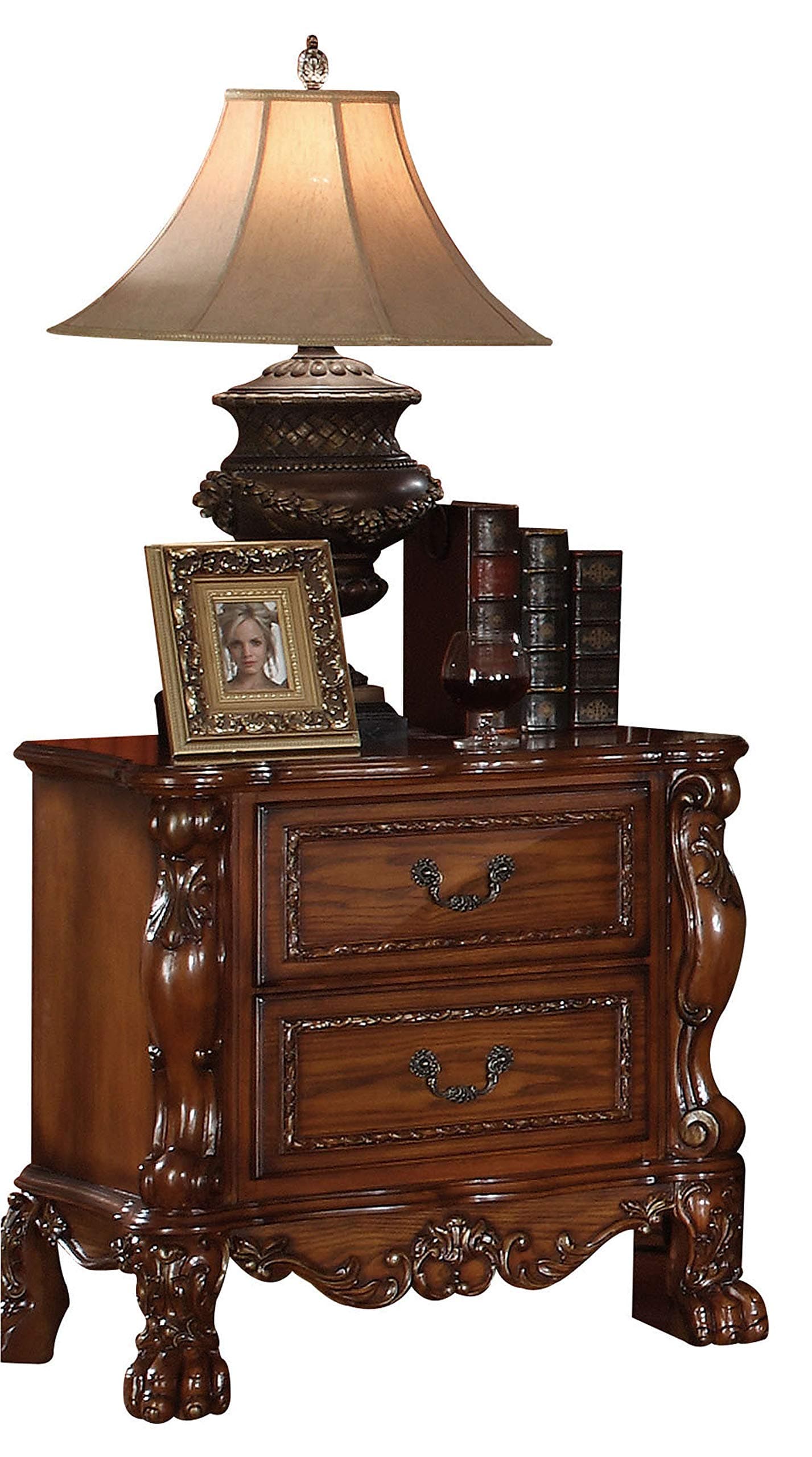 ACME12143 Dresden Nightstand, Cherry Oak Finish