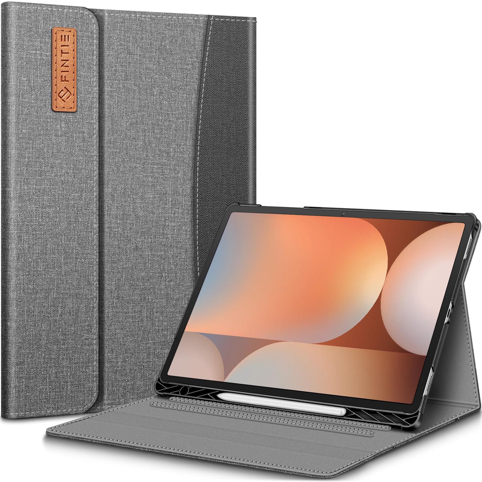 Fintie Case for Samsung Galaxy Tab S10 Plus 2024/ S9 FE Plus 5G 12.4 Inch 2023 with Built-in S Pen Holder, Multiple Angle Portfolio Business Cover with Pocket Auto Sleep/Wake, Gray