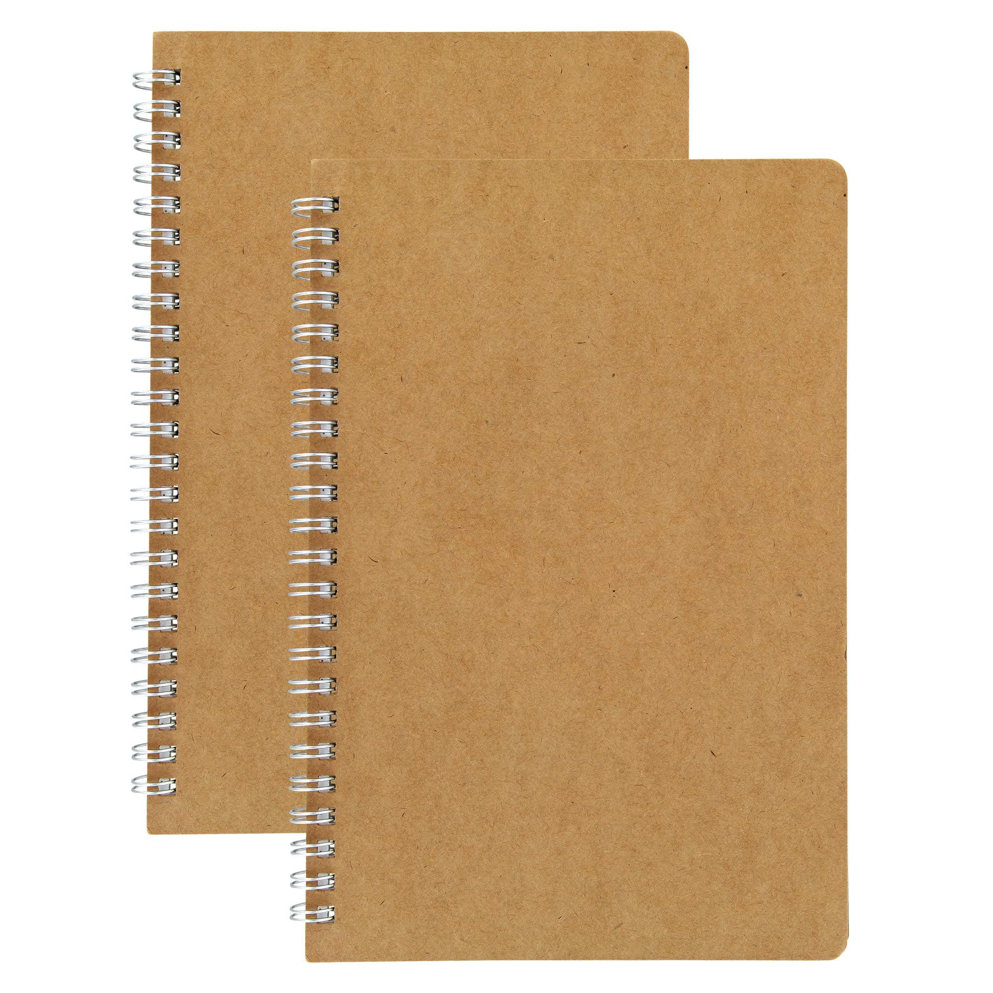 HULYTRAAT Spiral Journal Blank Sketch Book Pad, 5.5 x 8.25 Inches A5, Kraft, 80-Page 40-Sheet Drawing Notebook 2-pack (NBP2)
