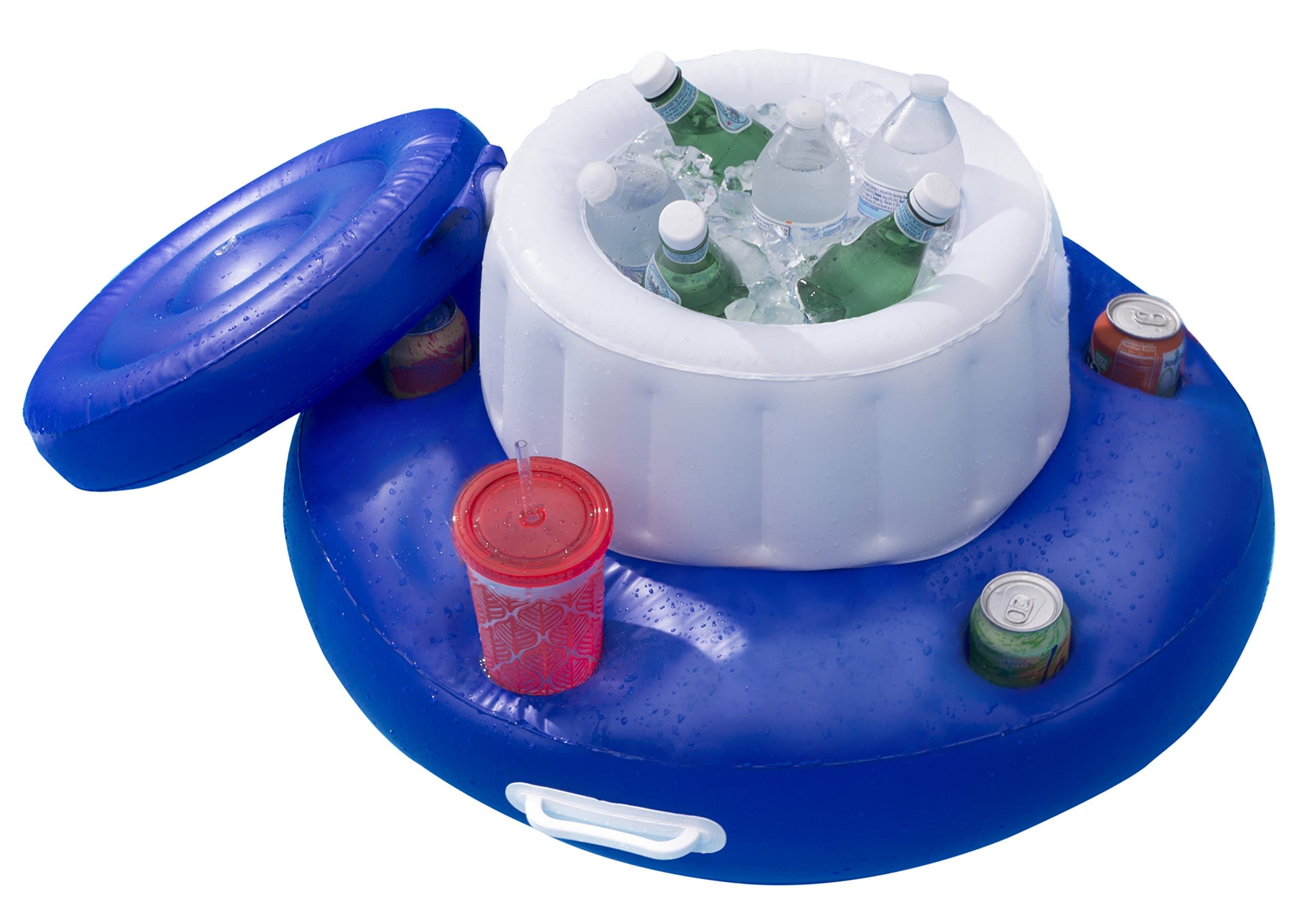 Sun Searcher Chill Out Inflatable Floating Cooler with 5 Beverage Holders