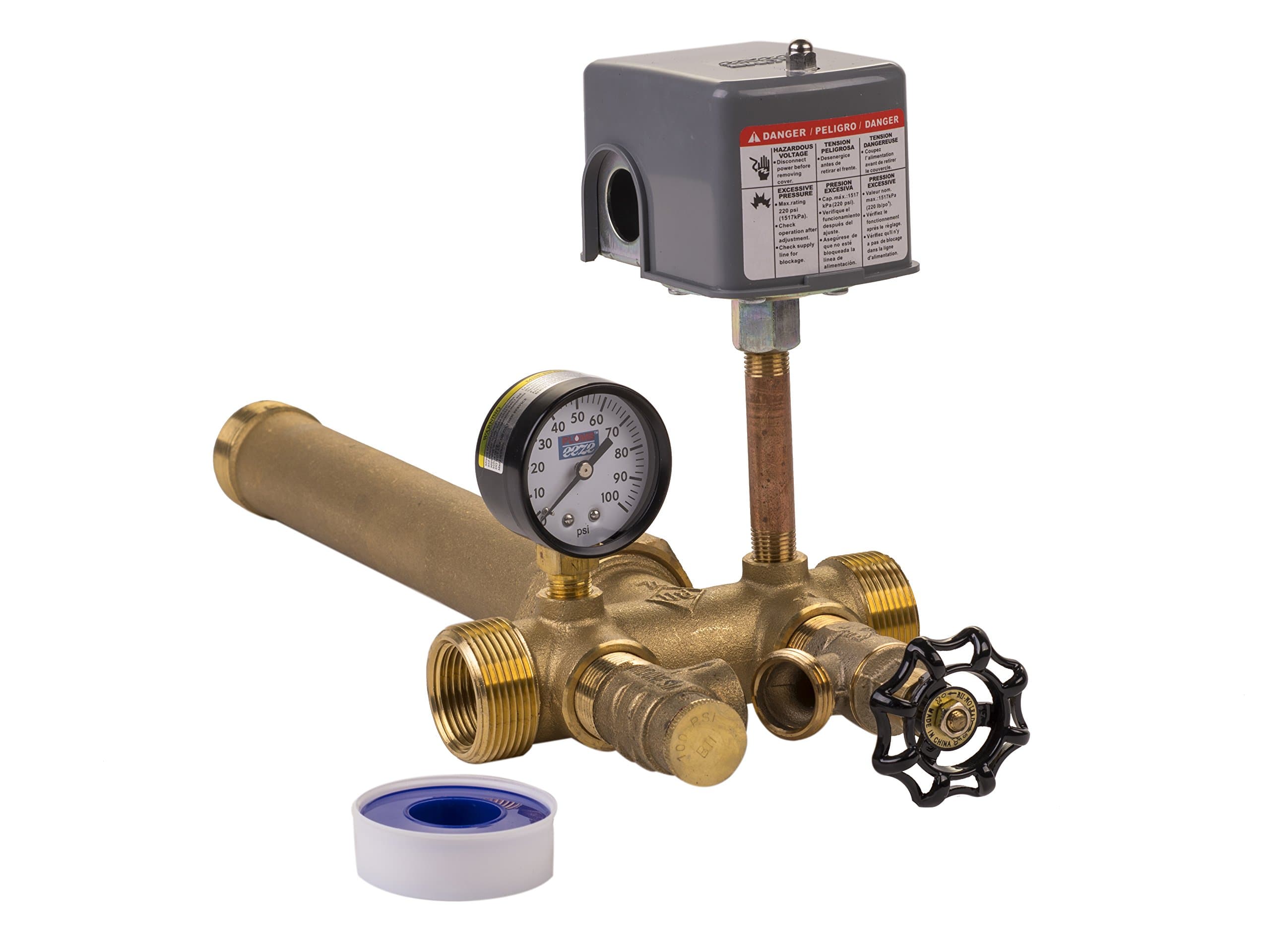 PLUMB eeze 1.25 x 14 Tank Tee Kit with UNION Installation Water Well Pressure Tank 40/60 FSG2 pressure switch NO LEAD