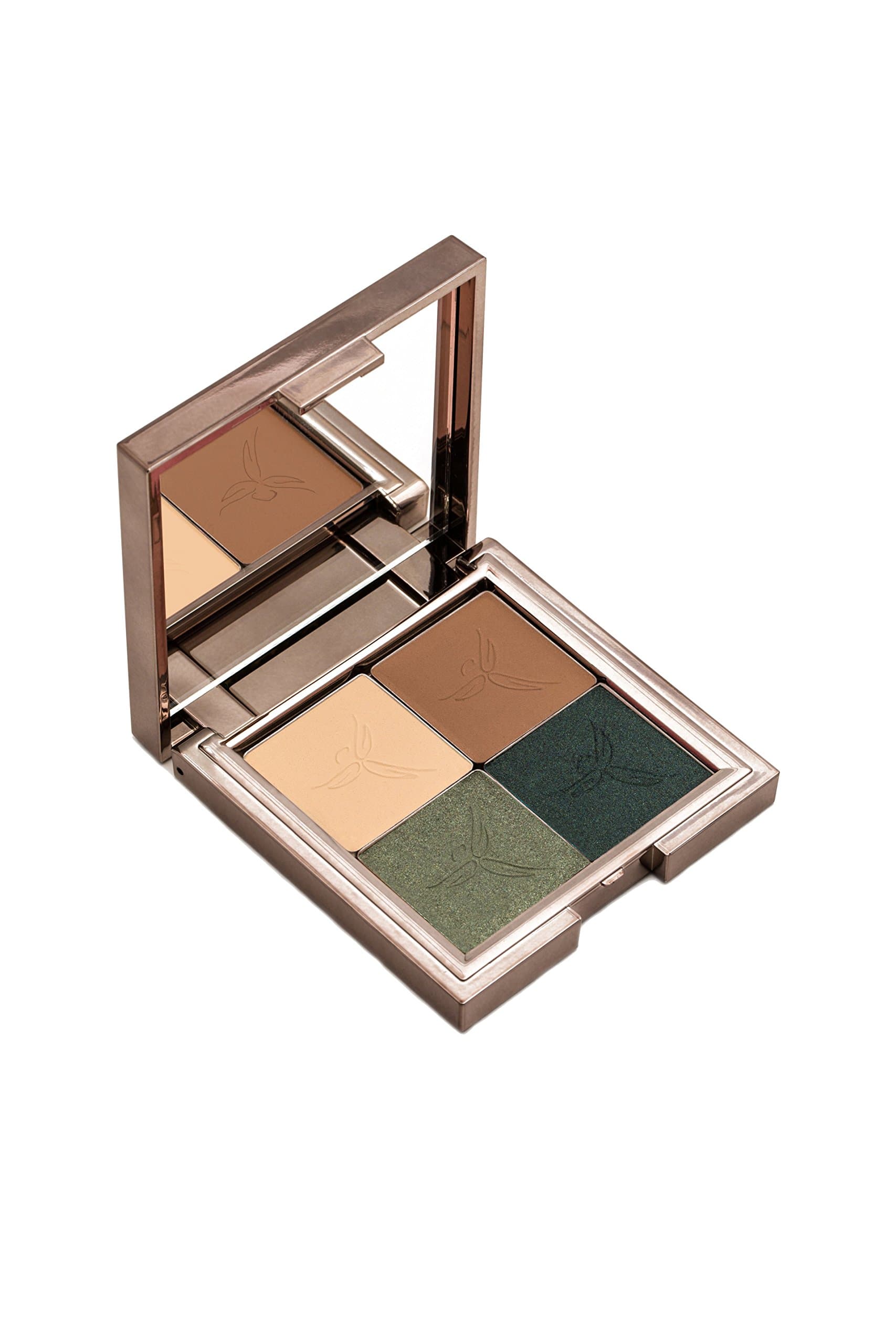 Gallany Cosmetics Eye Shadow Quad Palette, Earth Tone Eyeshadow, Brown Green Smokey Eye, Shimmering Pigments (Eden)