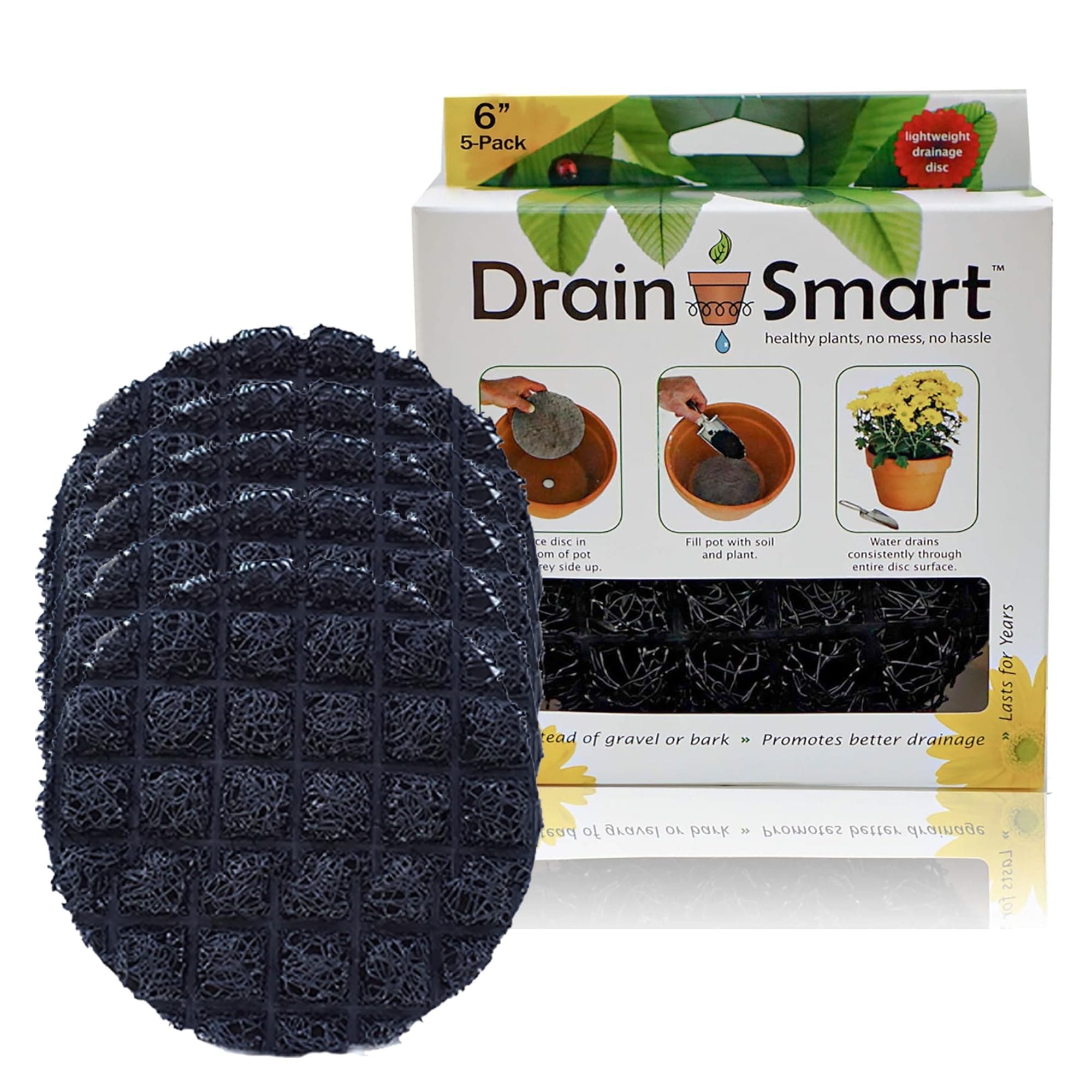 Drain Smart Drainage Insert Discs – Reusable Planter Bottom Inserts for Pots ...