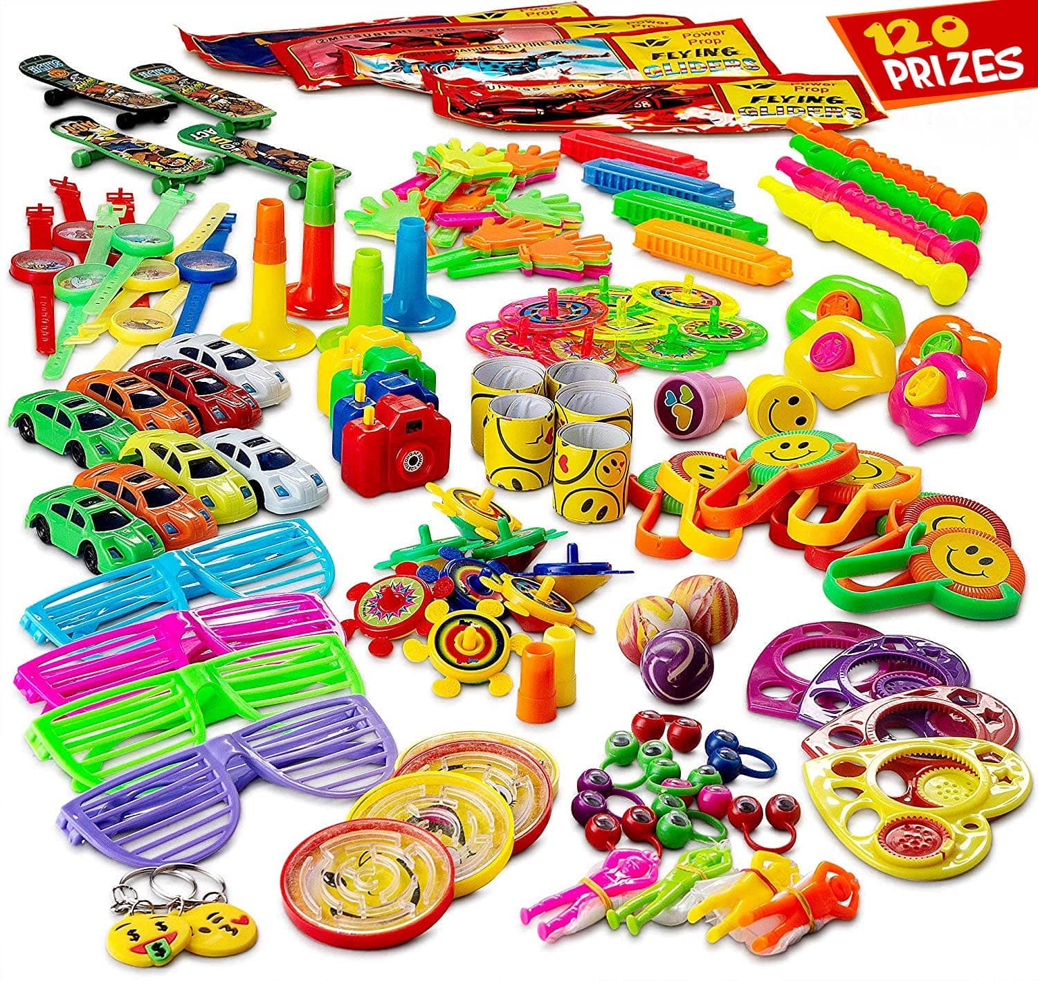 Reca 120 Kids Prizes Party Favors for Kids Party, Birthday Party Toy Assortment, Teachers and Parents Rewards, Carnival Prizes, Pinata Fillers, Stocking Stuffers