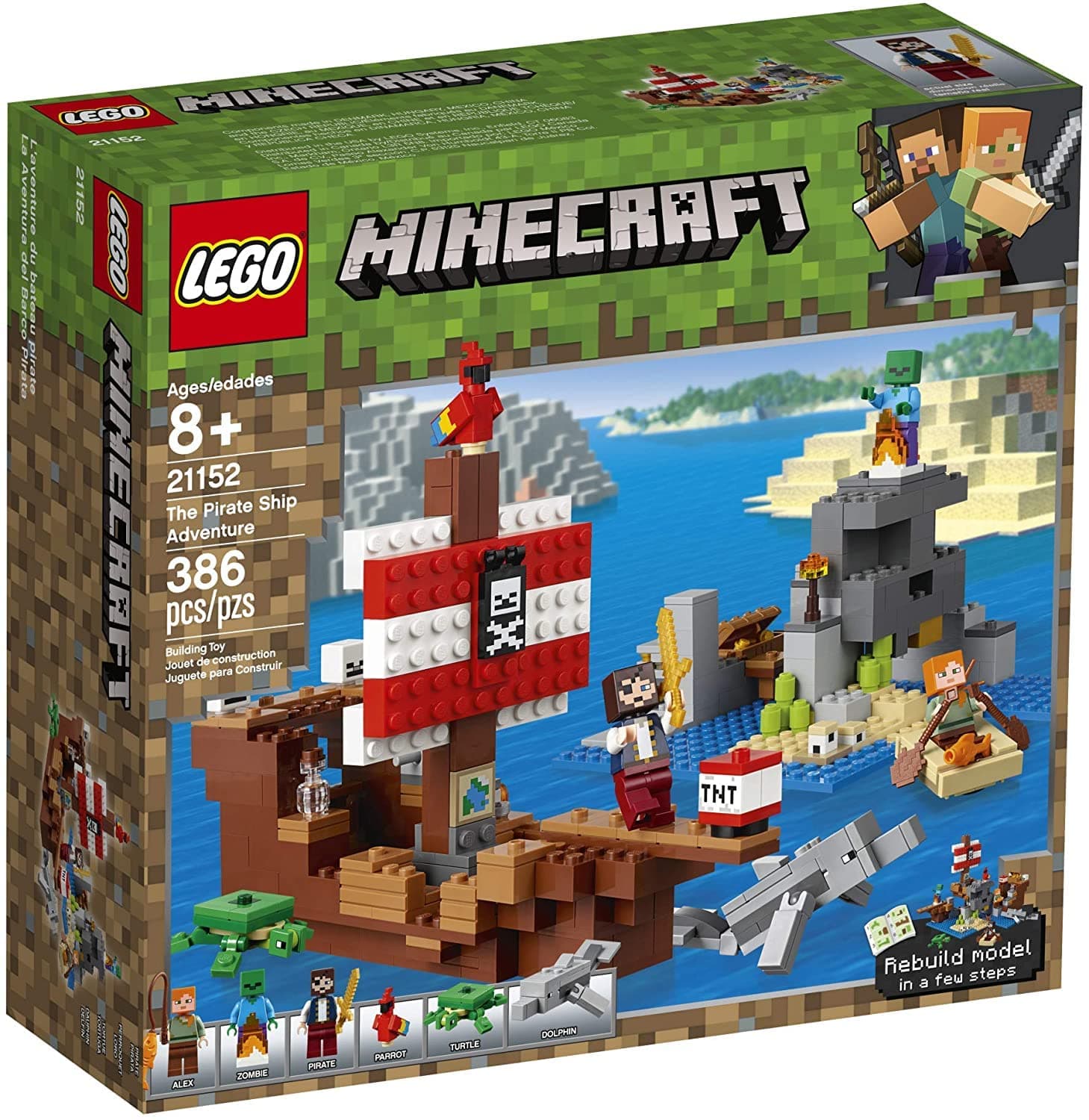 Minecraft The Pirate Ship Adventure 21152 Building Kit (386 Pieces)