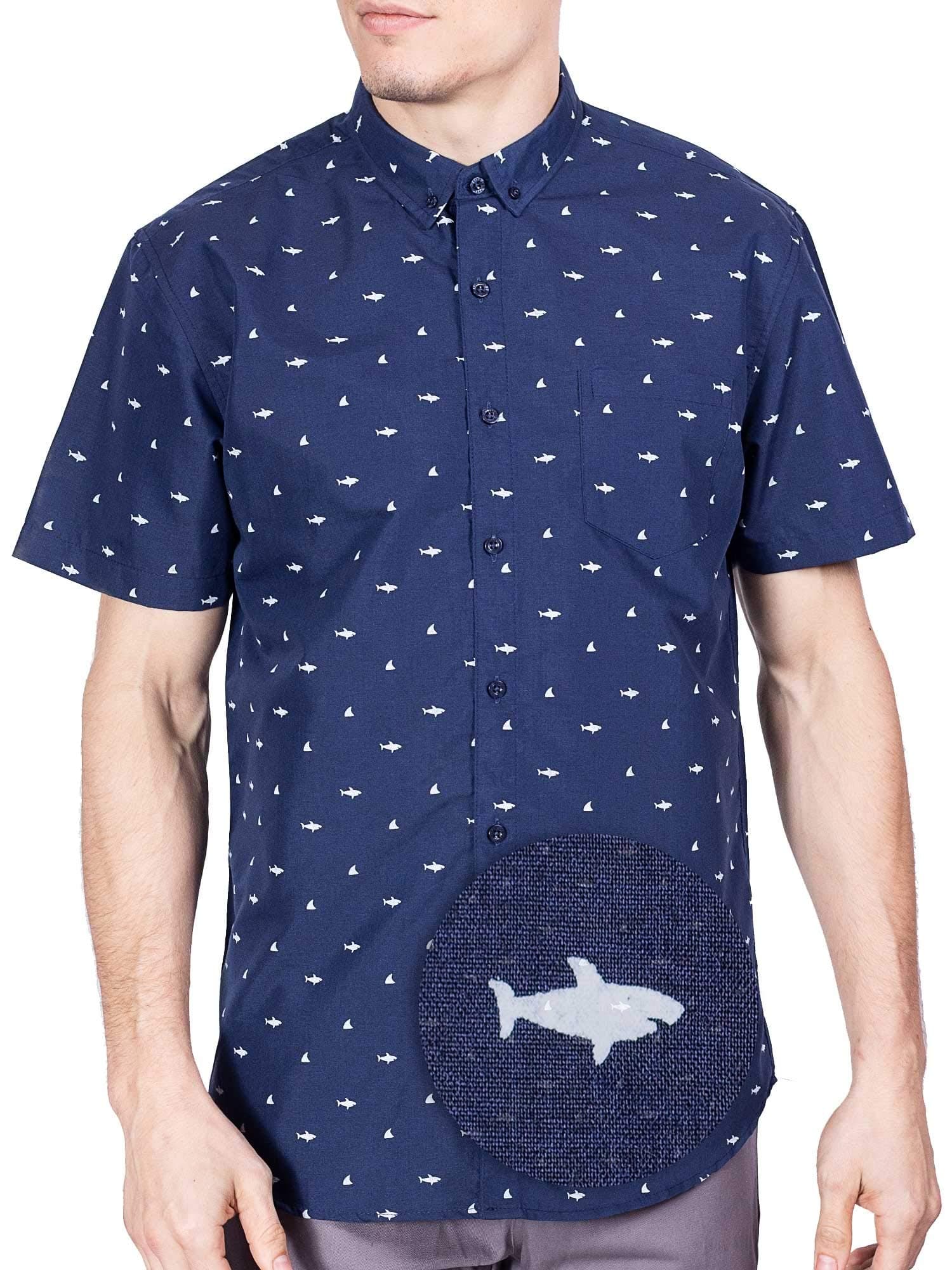 VisiveMens Short Sleeve Button Down Shirt Hawaiian Big Mens