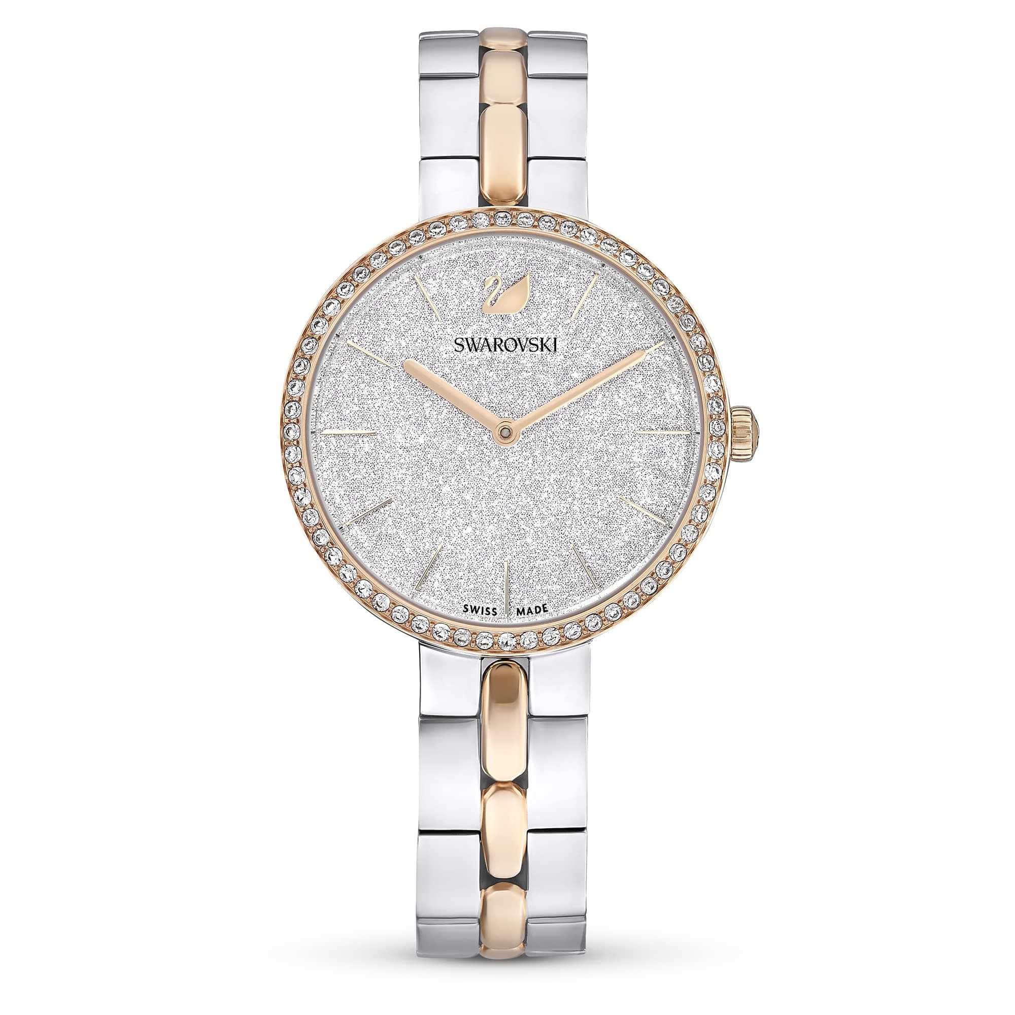 Cosmopolitan Crystal Watch, Clear Crystals, Rose Gold Tone Finish, Swiss Made, Part of The Cosmopolitan Watch Collection