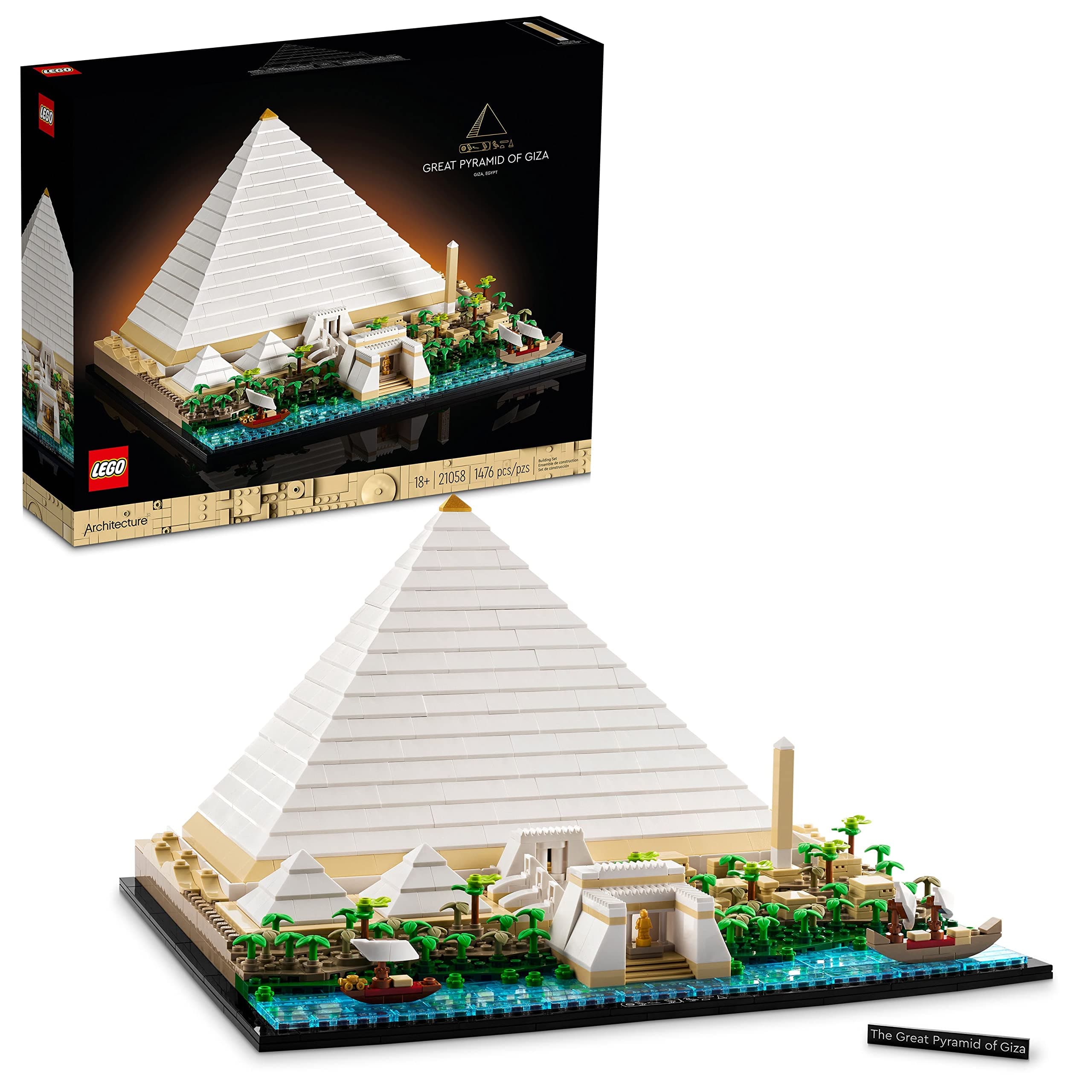 Architecture Great Pyramid of Giza Set 21058, Home Décor Model Building Kit, Creative DIY Activity, Famous Landmarks Collection