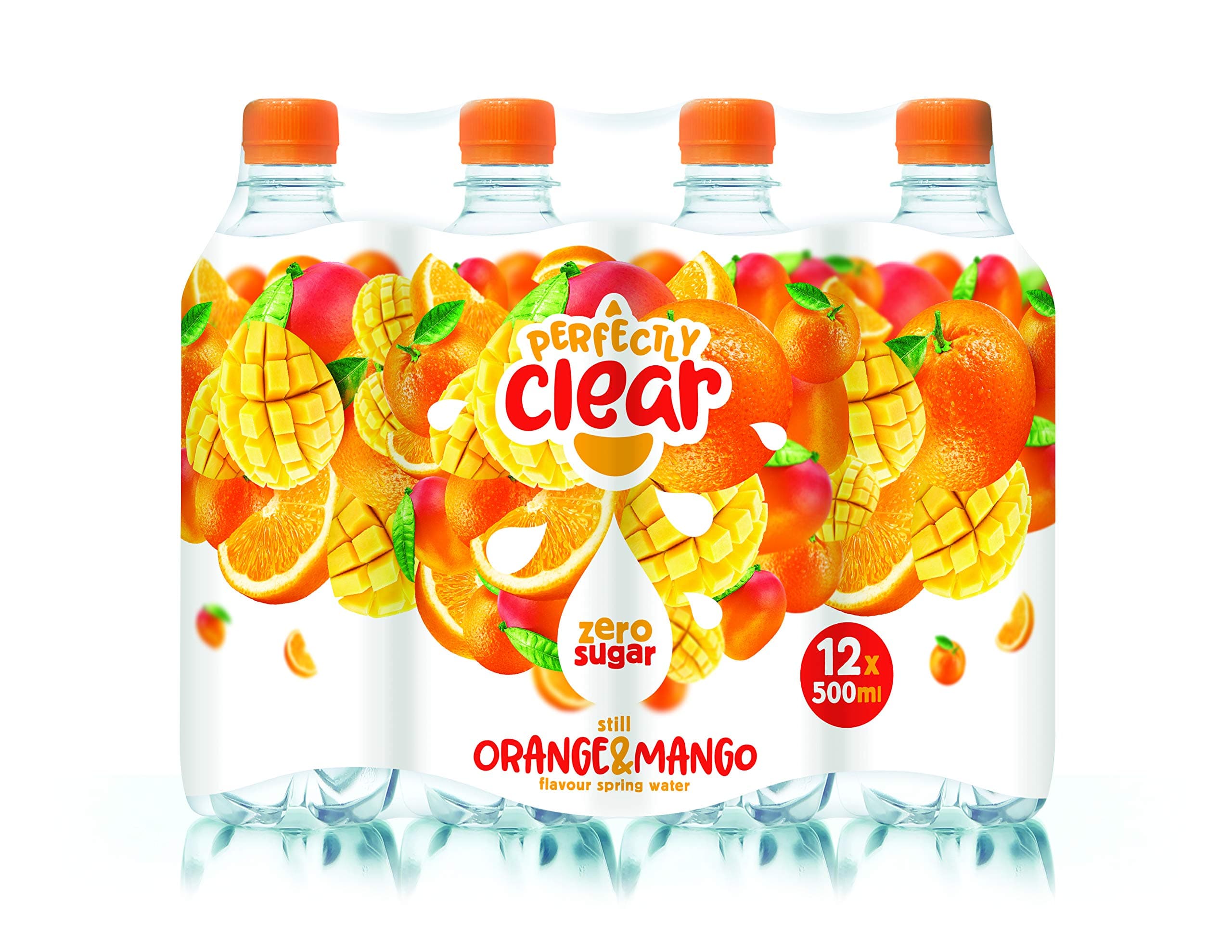 Perfectly Clear Still Orange & Mango Flavoured Water 500ml, Pack of 12