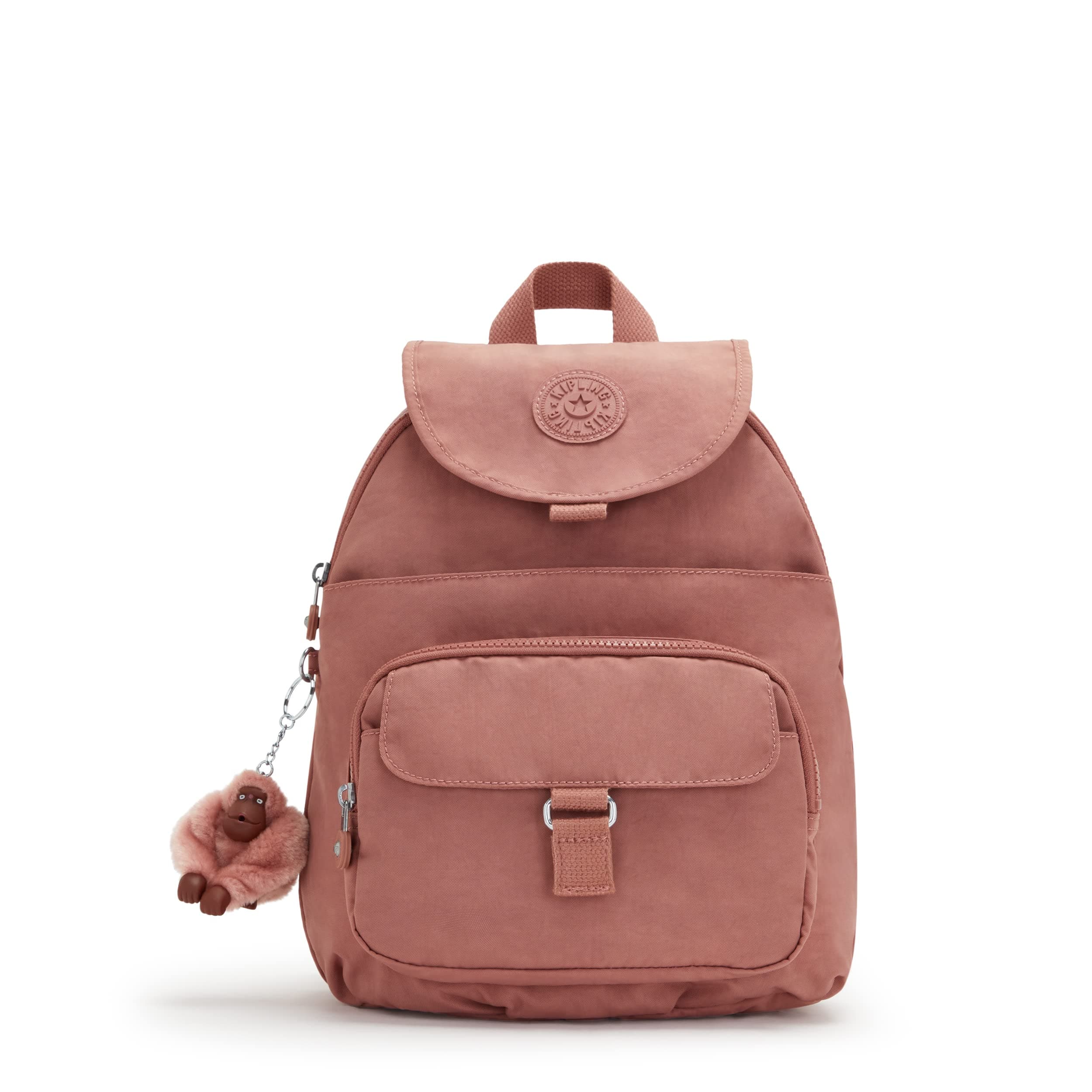 Kipling Women's Queenie Backpack, Adjustable Backpack Straps, Monkey Keychain, Key Clasp, Top Carry Handle