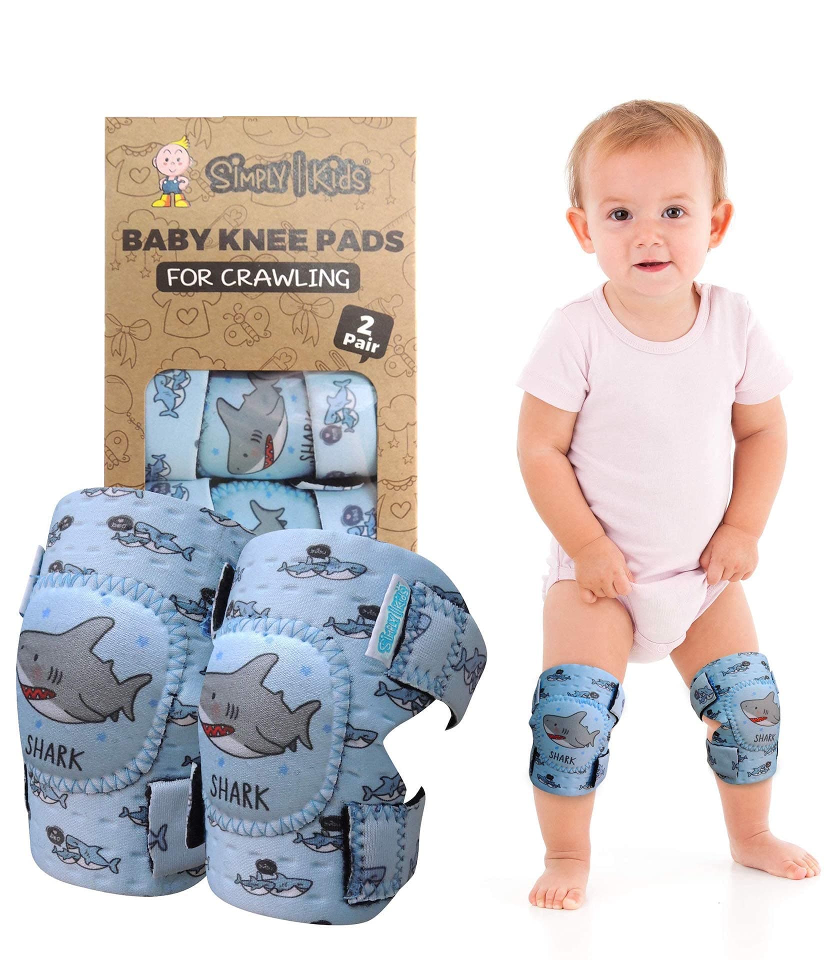 Simply Kids Baby Knee Pads (2 Pairs) | Non-Slip Knee Protectors for Baby Little Girl Boy Child