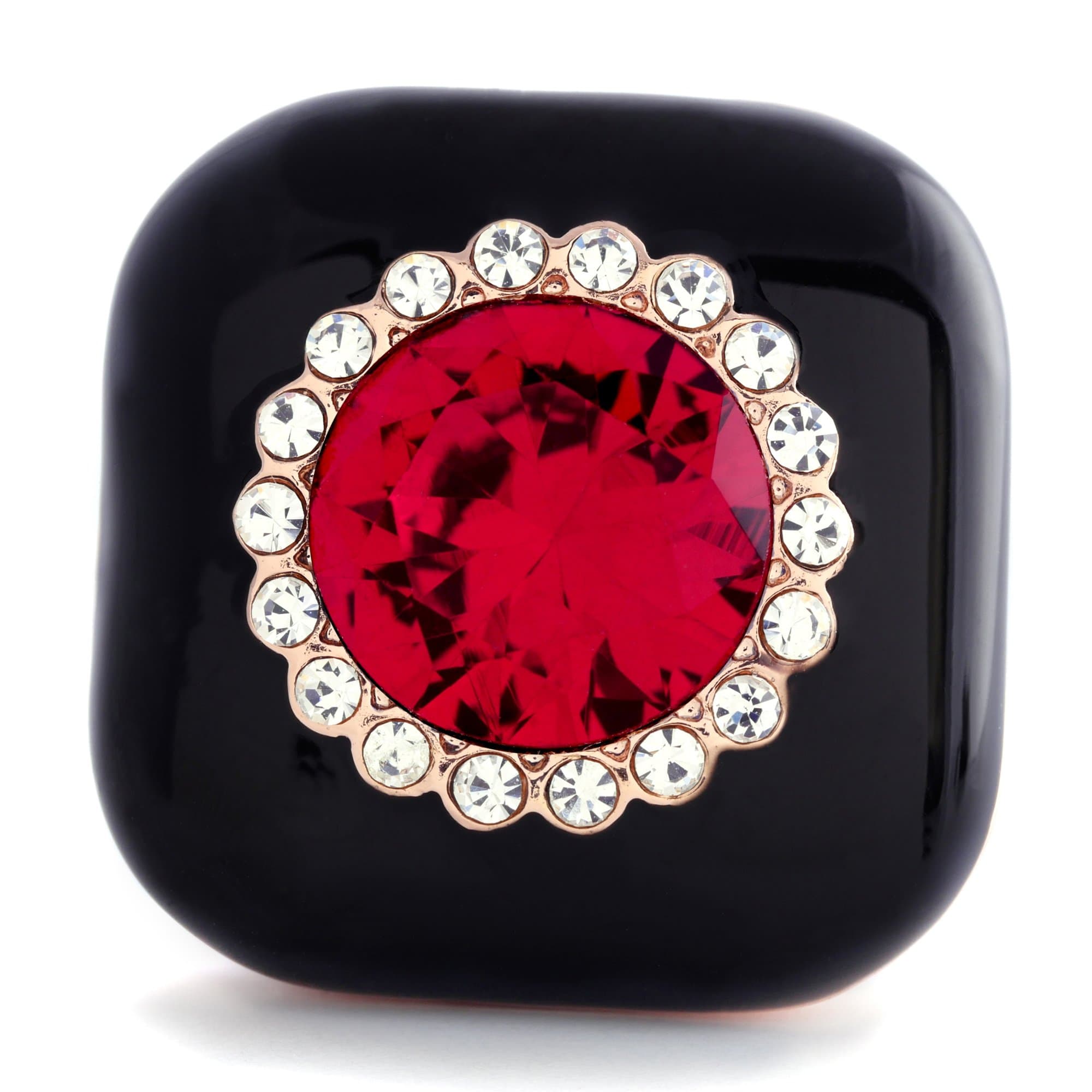 Rhinestone Embellished Gold Double Sided Magnetic MagnaGlam Button - Luxury Design Clasp Snaps Adhesive Pendent Buttons Magnet For Clothing, Bags, Sweaters, Scarves, Cardigans, Jeans, Pants - No Sewing Needed - Button Aid Replacement Tool - Guarantee (Red)