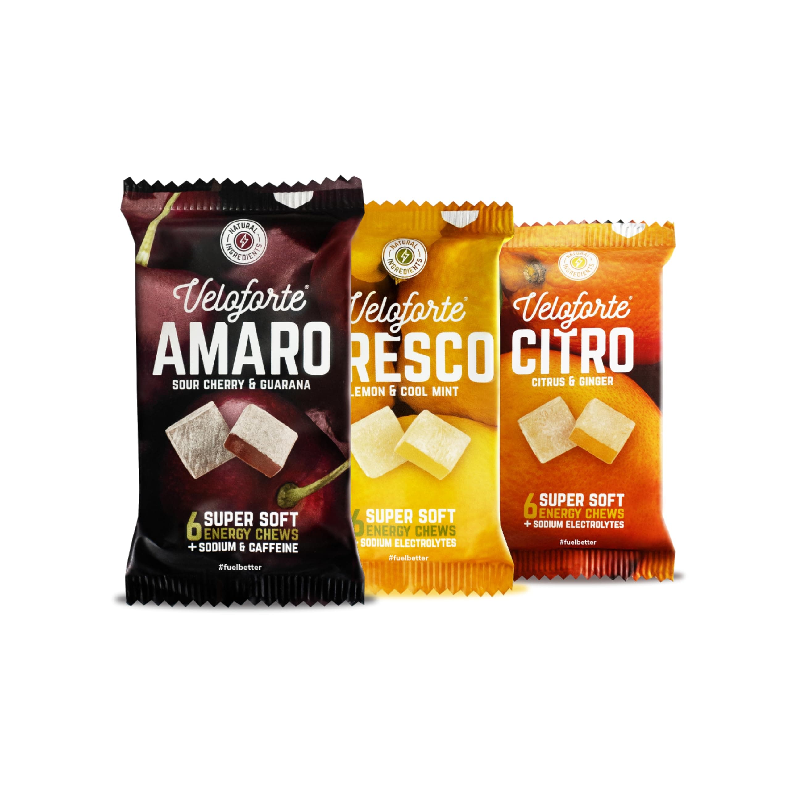 Mixed Flavours Natural Energy Chews, 9 Pack, 42g-44g Fast Release Dual Source Carbs with Electrolytes, Vegan & Gluten Free for Cycling, Running, Marathons & Triathlons