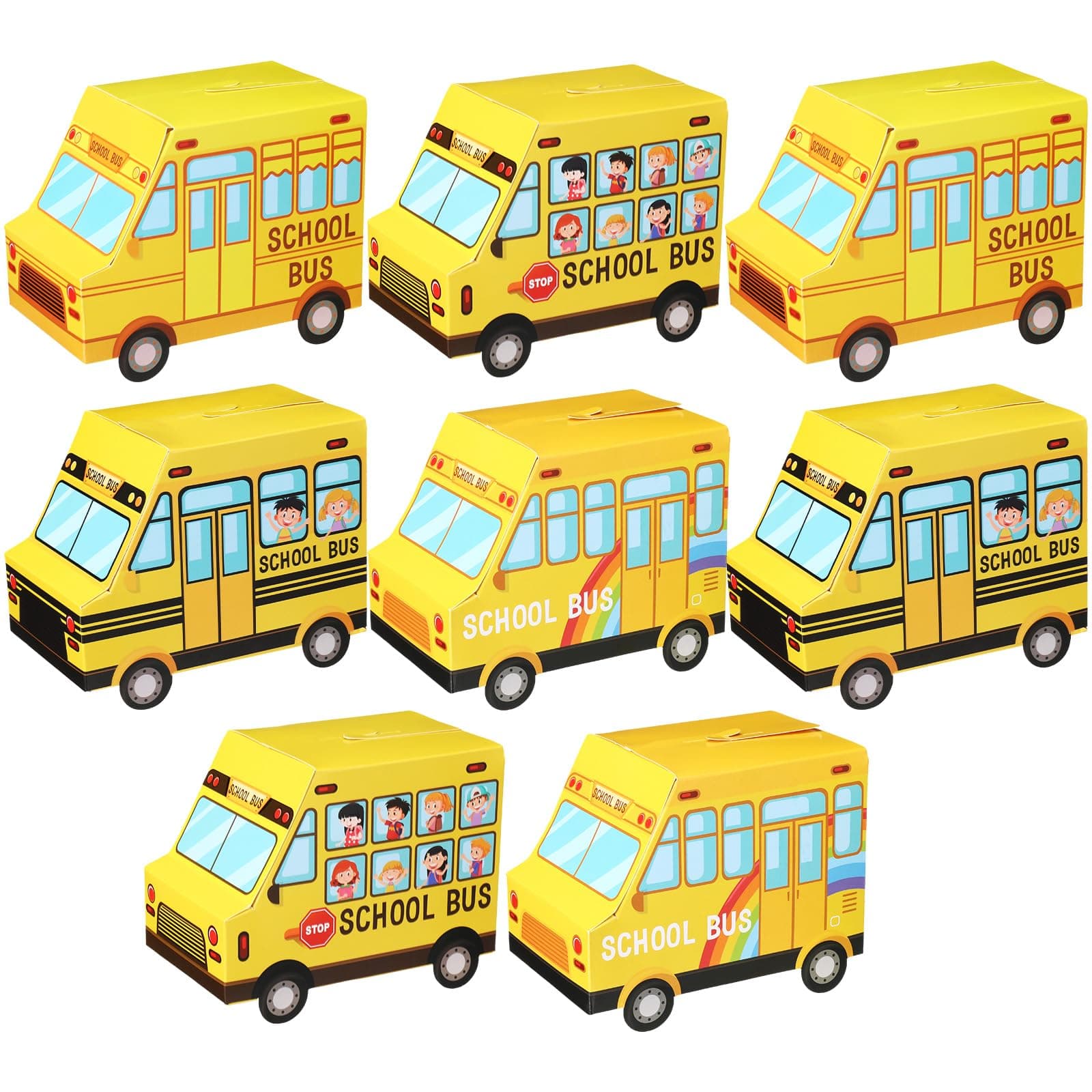 Ctosree 24 Pcs Back to School Party Gift Box School Bus Favors Boxes First Day of School Candy Boxes for Gift Giving Welcome Back School Truck Shape Treat Boxes for School Classroom Party Decor