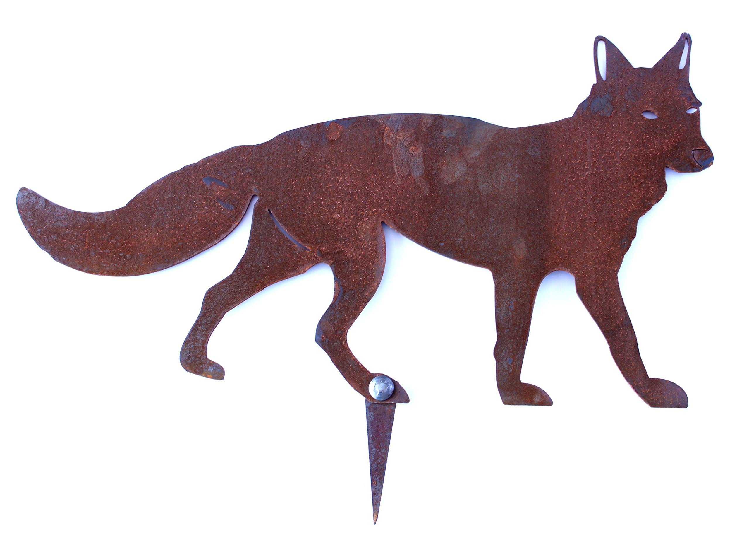 Rossella Lawn and Garden Decoration Fox Shape Corten Steel Rust Colour Italian Artisanal Product