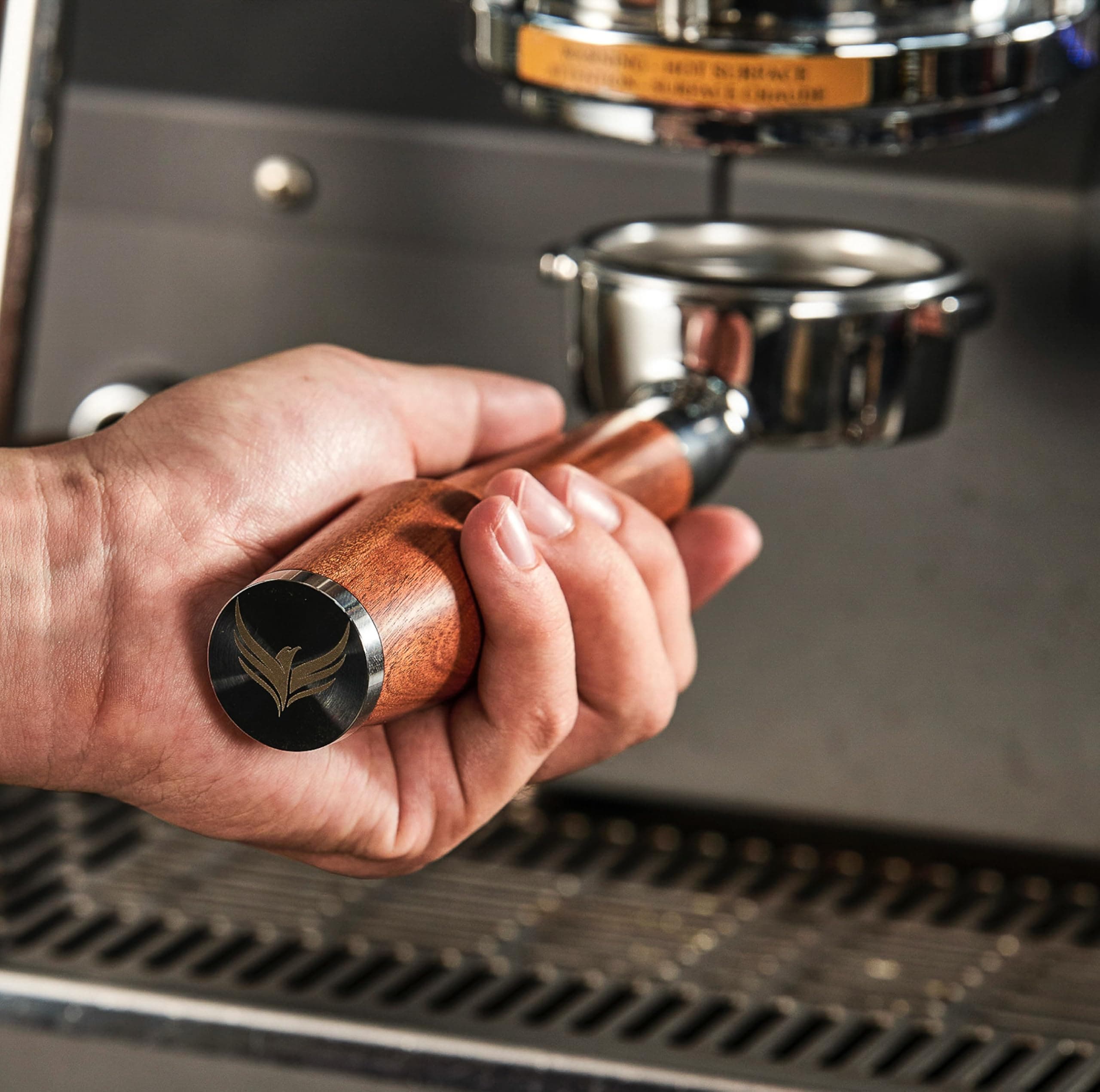 54mm Bottomless Portafilter Premium Rosewood Handle & Naked 18-21 Gram Filter Basket, Compatible with Sage Breville Barista Express, Pro, Touch, Bambino, Infuser, Duo Temp Pro