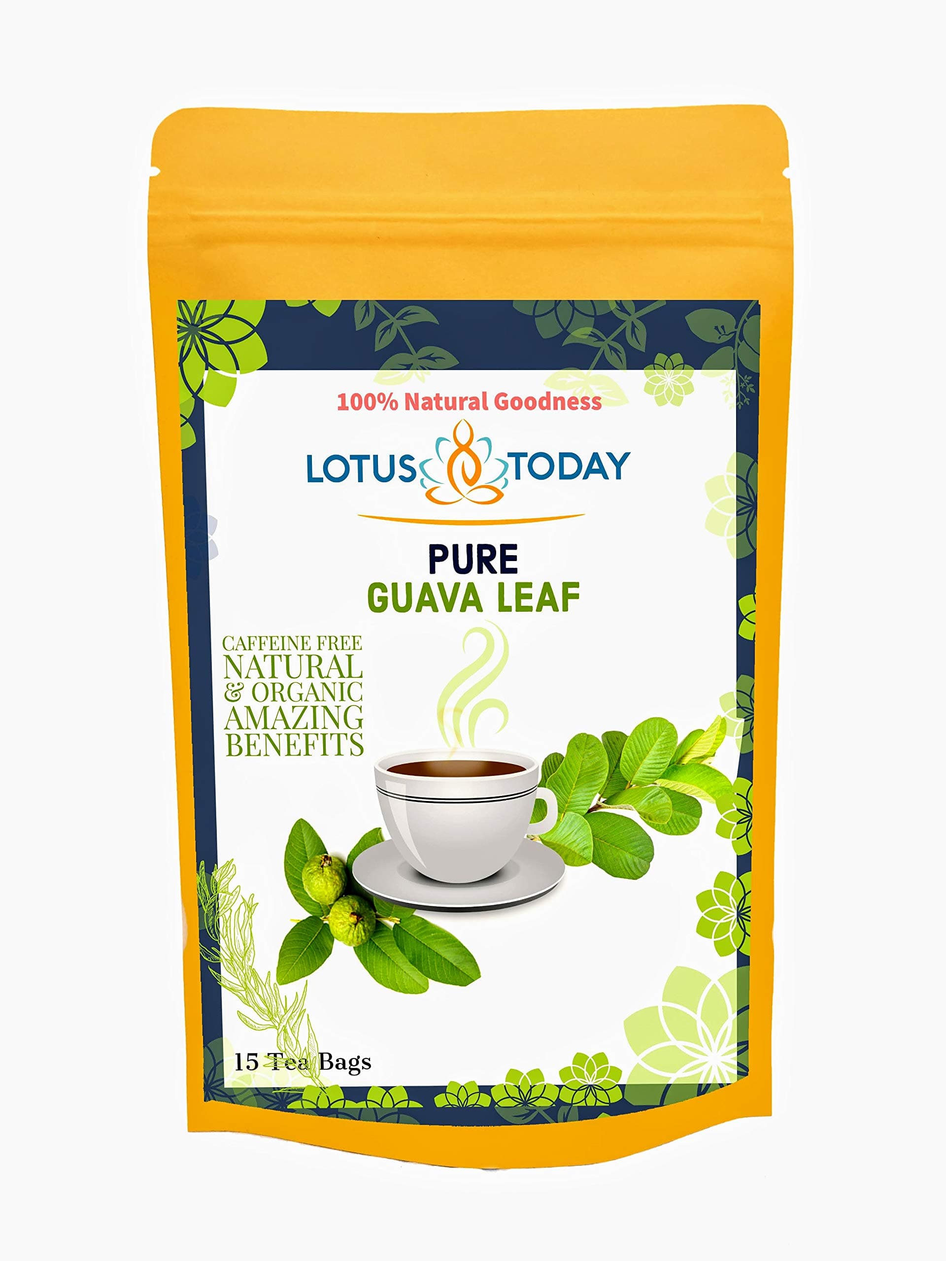 Guava Leaf Tea, Pure Herbal Guava leaves Tea bags - 20 Tea Bags pack