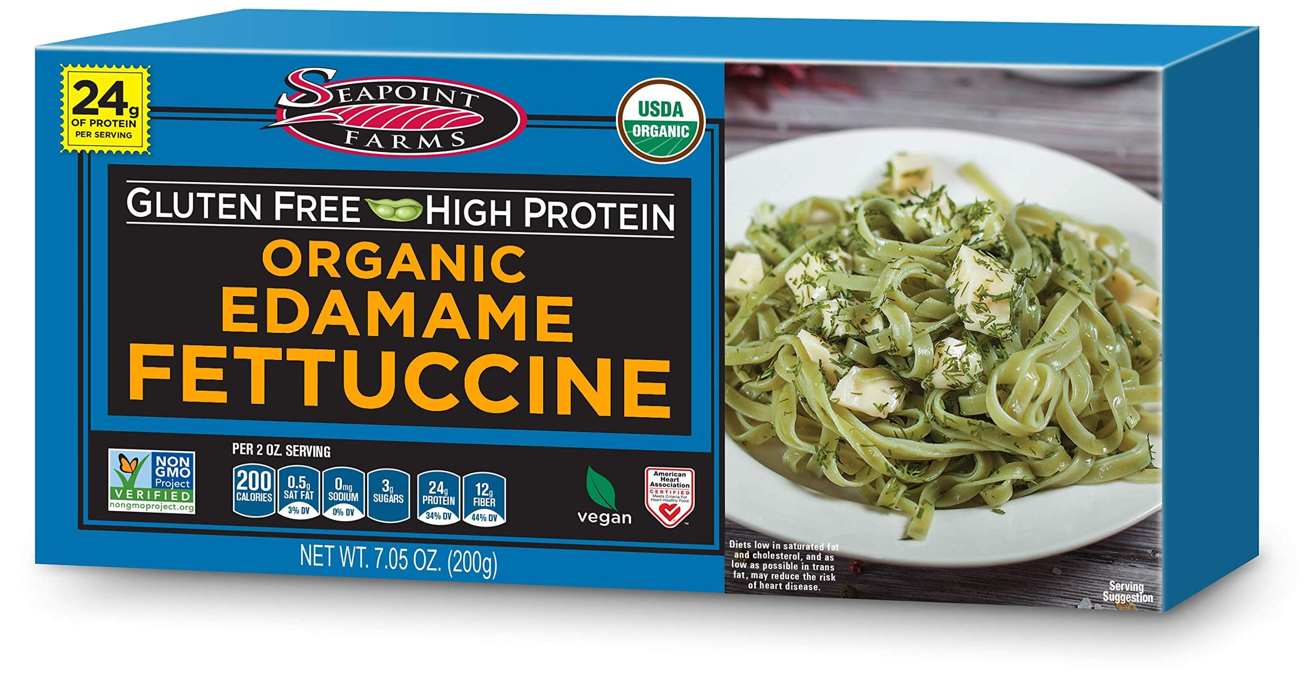 Organic Edamame Fettuccine, Healthy Gluten-Free Noodles, 3 Pack, 7.05 Ounce (pack of 3)