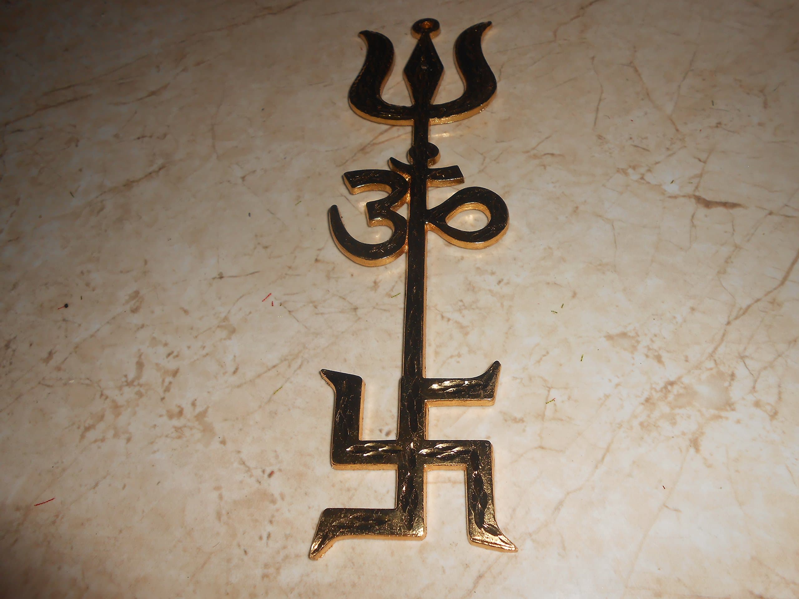 SAMRIDDHI Shiv Shakti Trishakti Yantra Original Brass 6 Inch - Aaa Quality