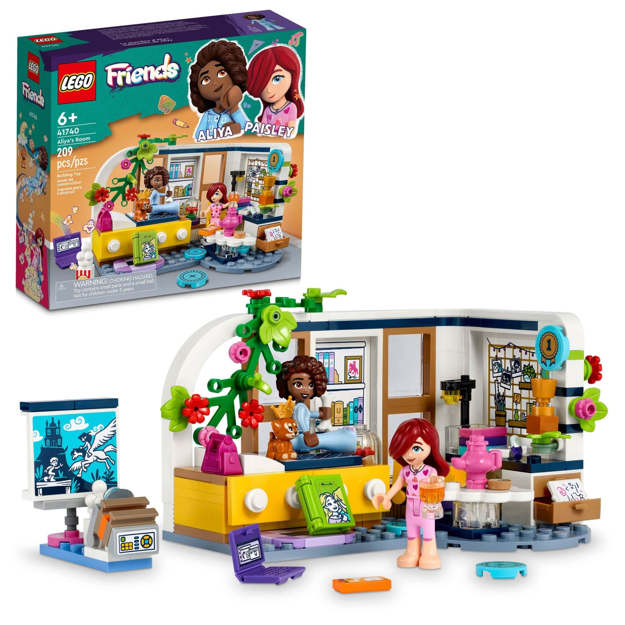 Friends Aliya's Room 41740 Building Toy Set; A Bedroom Set for Kids Aged 6+; Comes with 2 Mini-Doll Characters