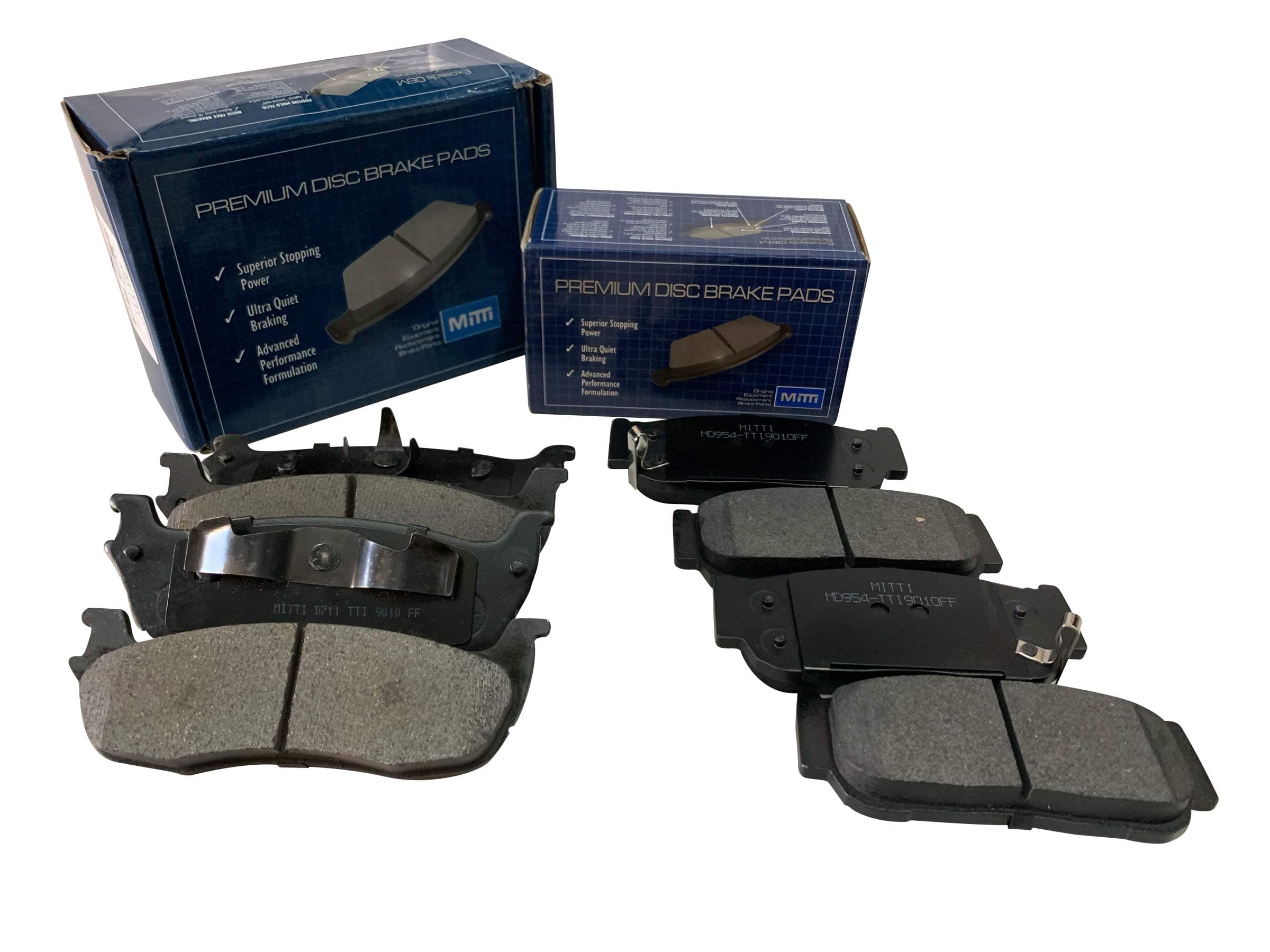 FRONT + REAR Mitti Brake Pads 2 Sets Compatible with Subaru Forester, Legacy, Outback