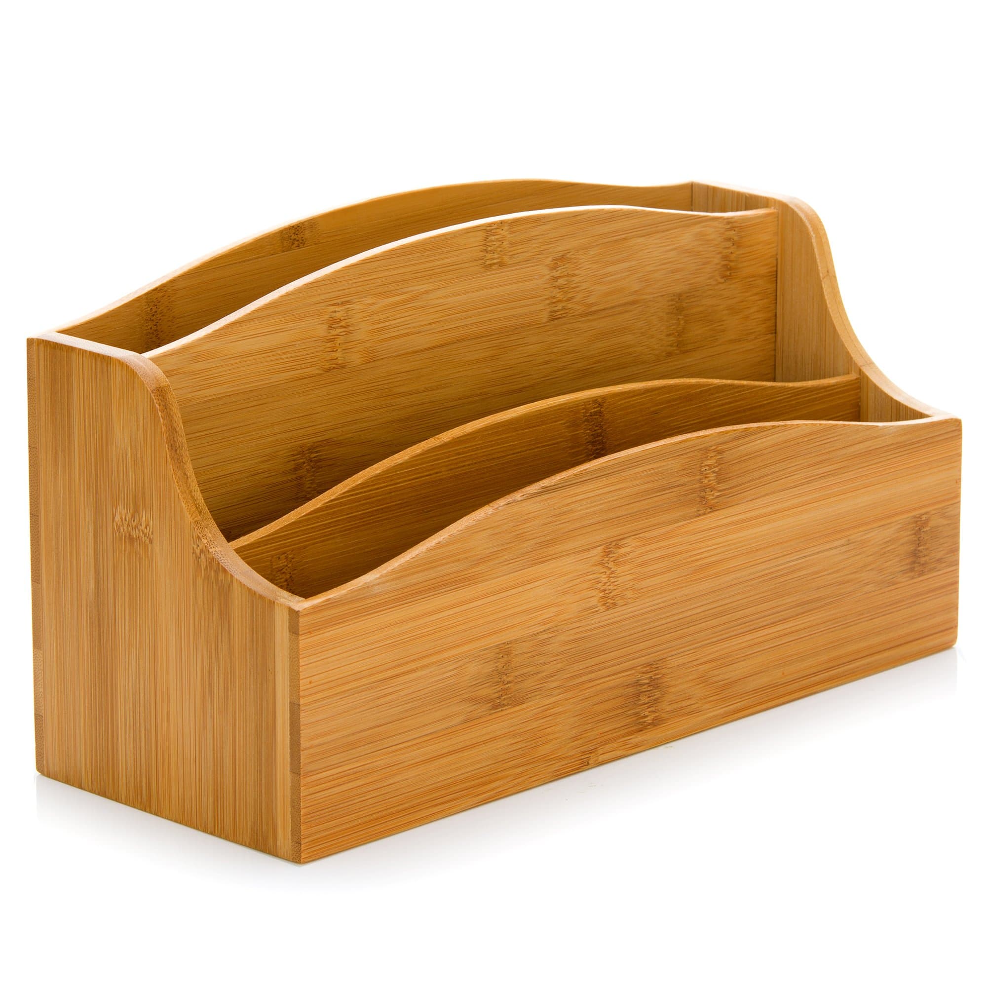 Bamboo 3-Slot Mail Organizer Mail Sorter by Intriom Bamboo Collection