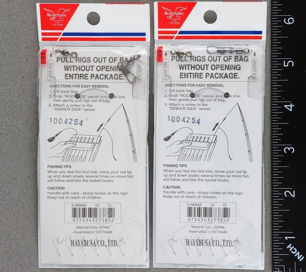 TWO Packs Hayabusa Sabiki Hage-Aurora 20lb Main Test Size #10