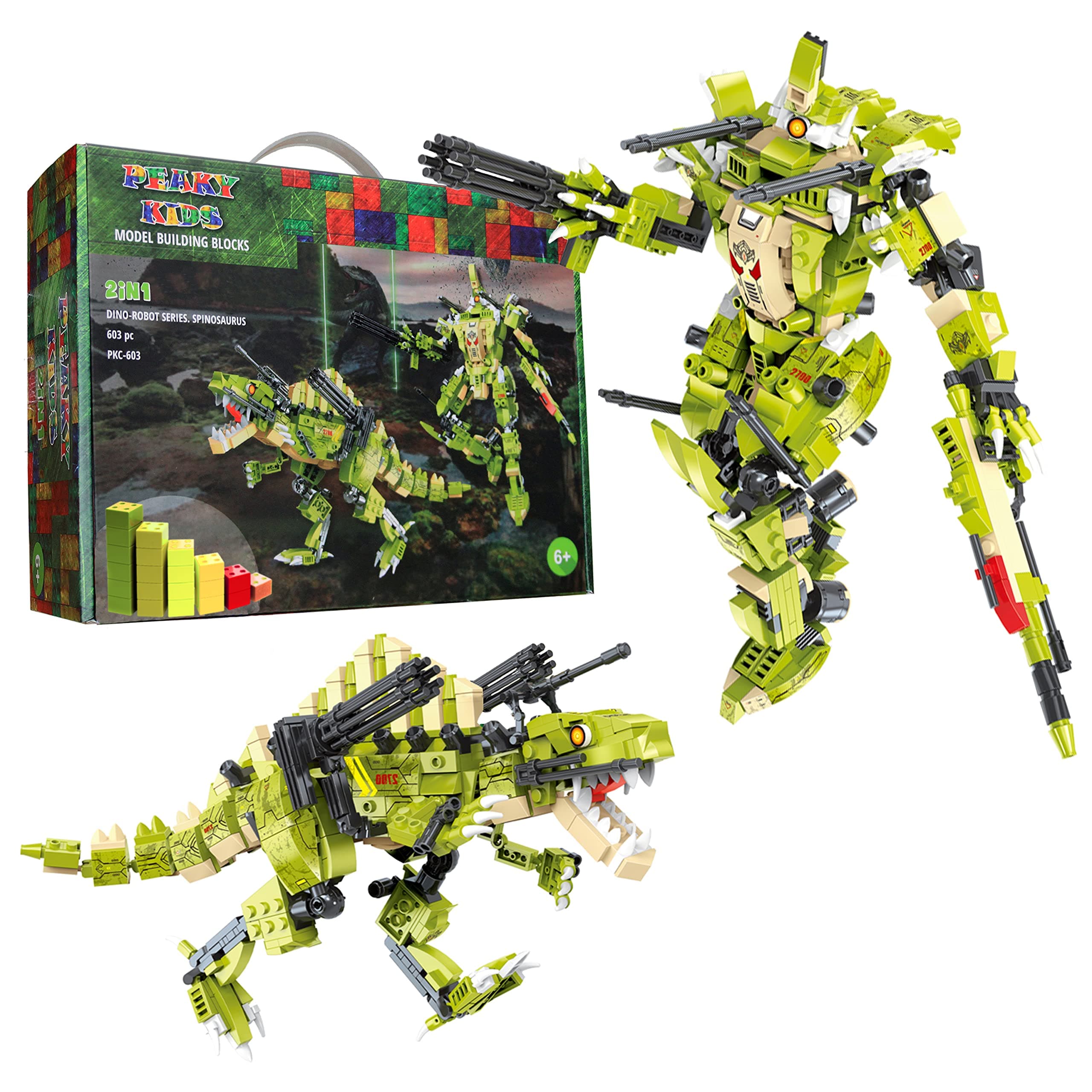 Dinosaur Transforming Model Building Blocks Collectible Building Blocks Bricks Set 3D Construction Learning & Educational Stem Toy Engineering Kit, Gift Toys for Boy