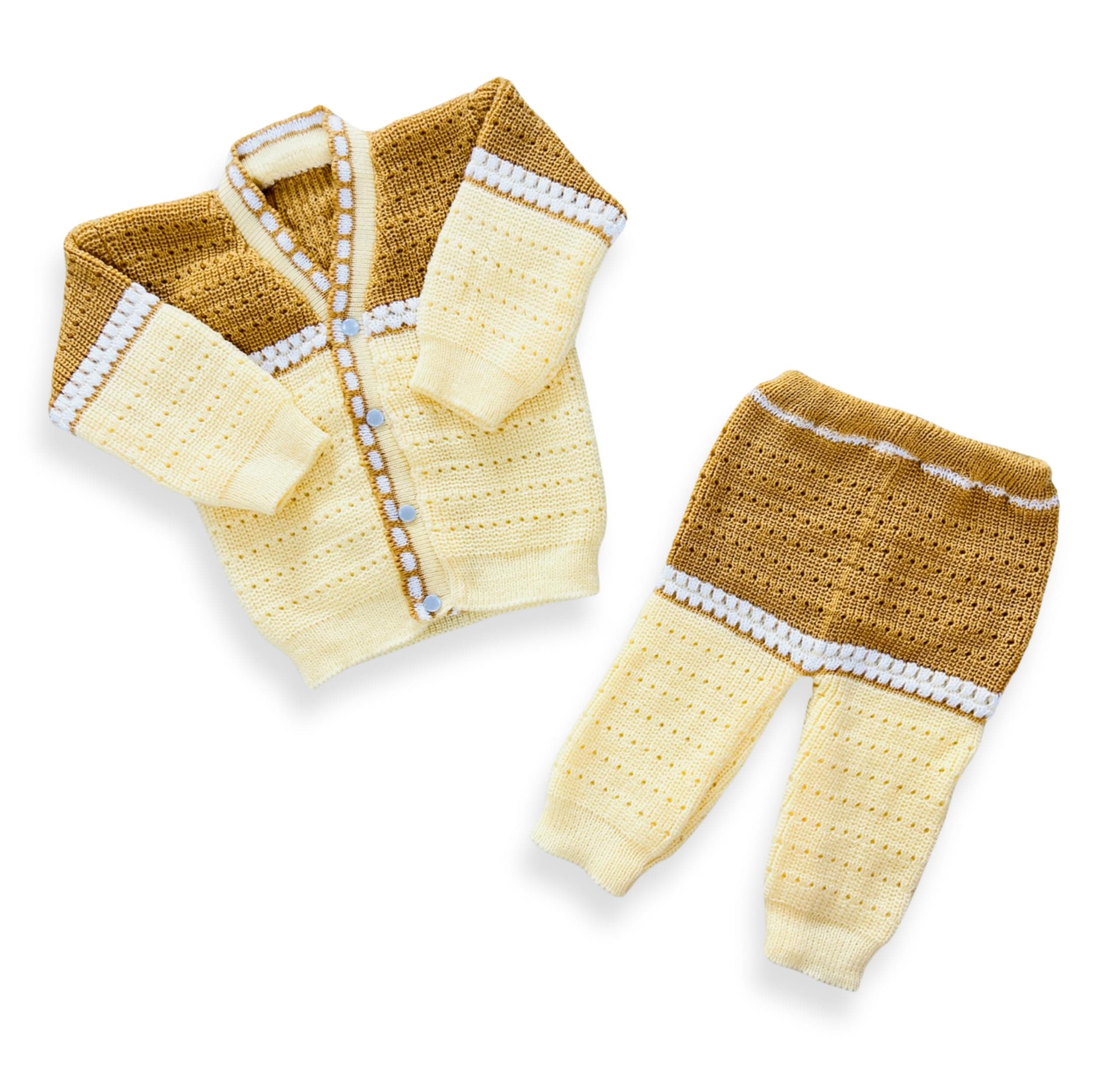 CHAUDHARY Traders Wear New Born Baby Sweater Set, Woollen Sweater V-Neck (Size 0-12 Months)