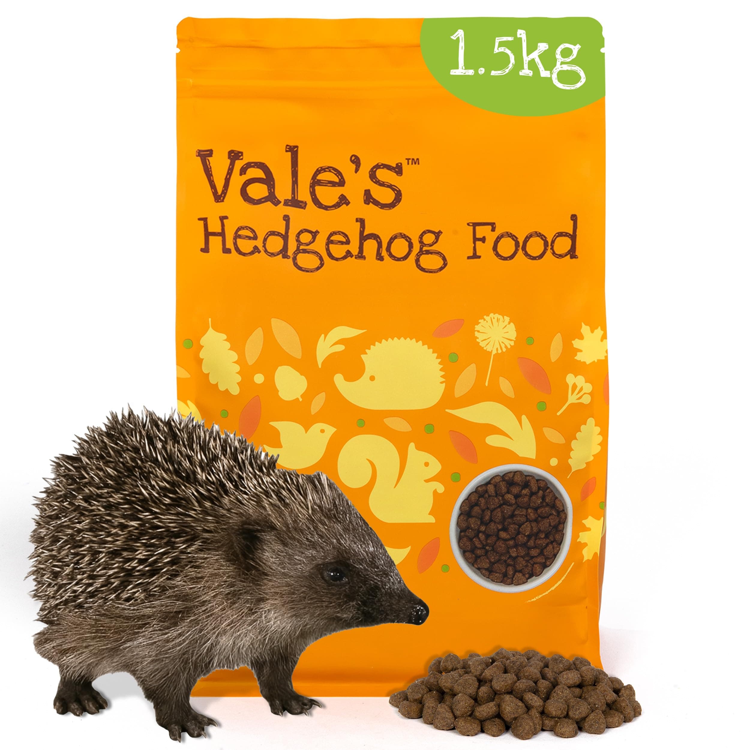Vale’s™ Hedgehog Food – specially developed – used daily at Vale Wildlife Hospital – meaty, crunchy biscuits, high in fibre – suitable and nutritious – ideal addition to their natural diet (1.5kg)