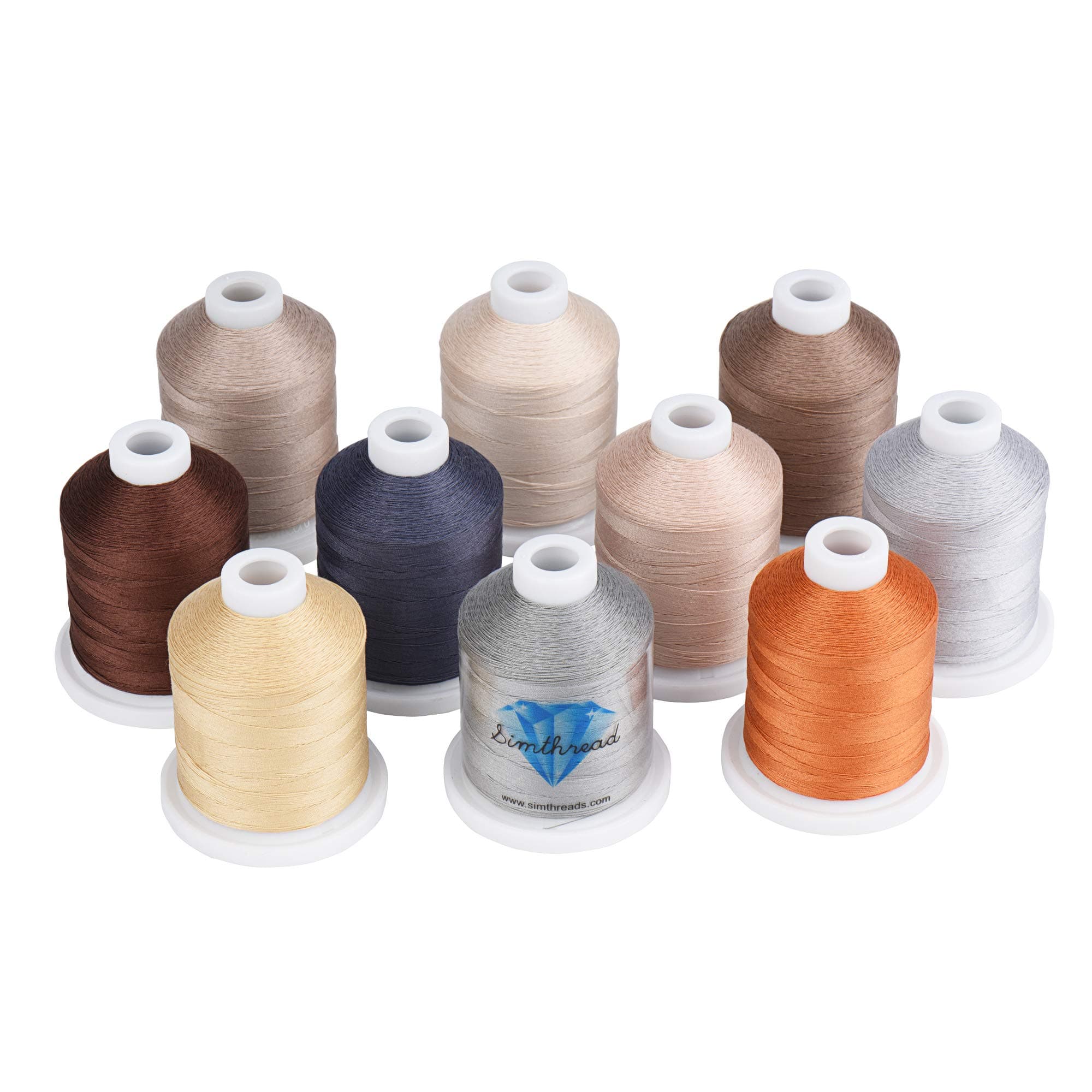 SimthreadCotton Sewing Quilting Thread for Home Sewing Machine - Neutral Colors, 800 Yards/Spool