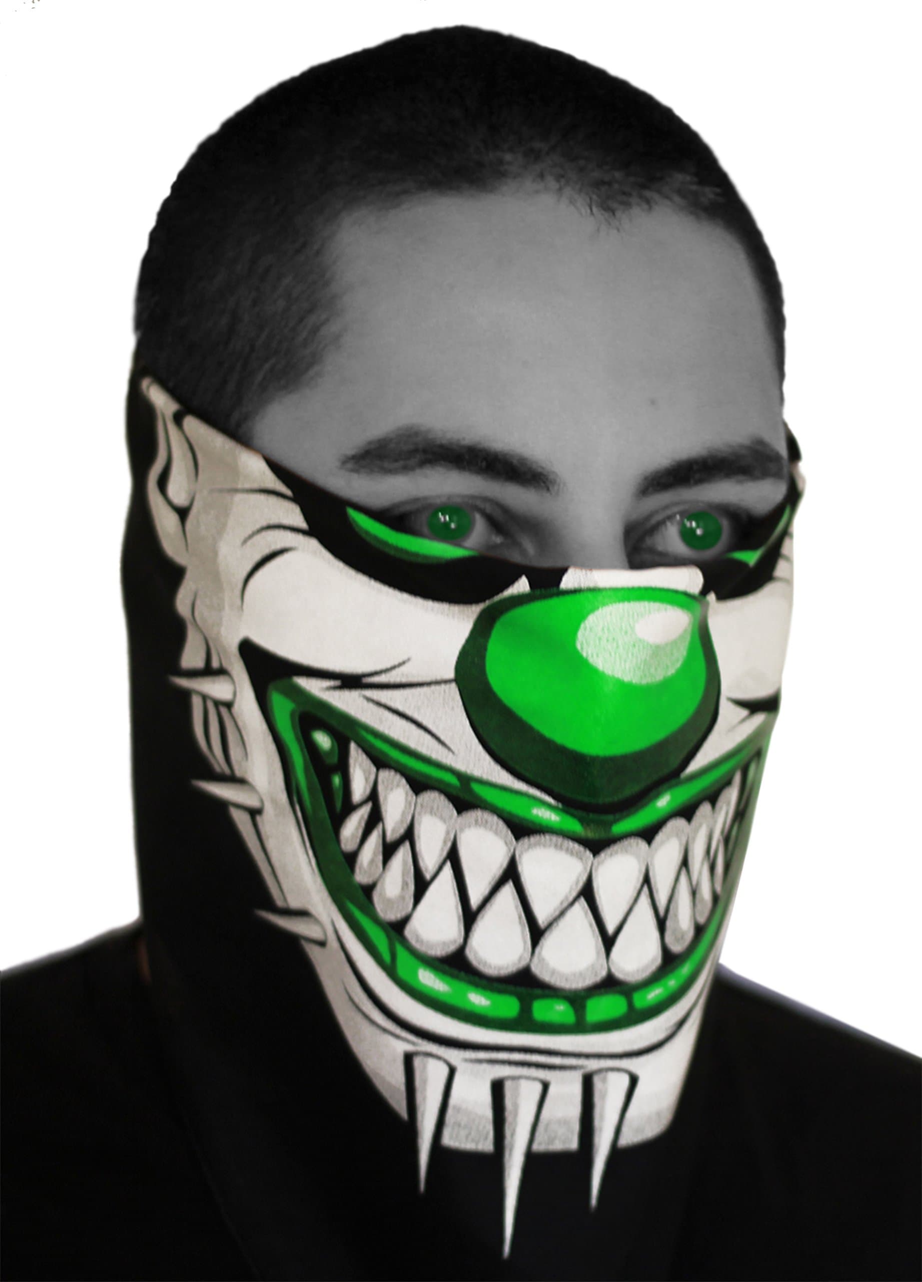 SFYNX 'Evil Clown' Joker EDM Face Mask - Green Rave Bandana