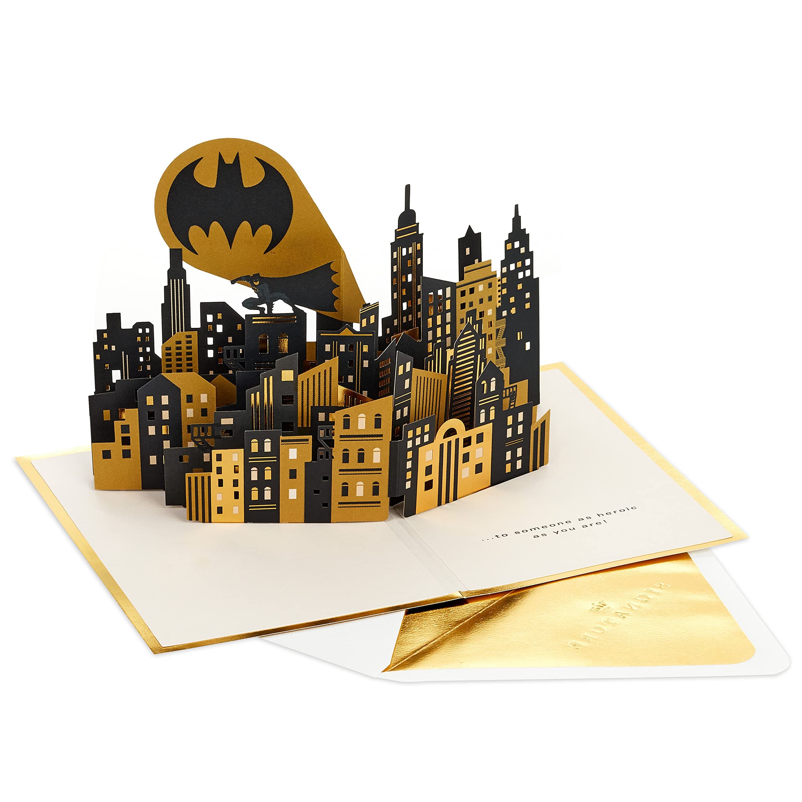 Signature Paper Wonder Batman Pop Up Father's Day Card or Birthday Card for Him (Epic Day)