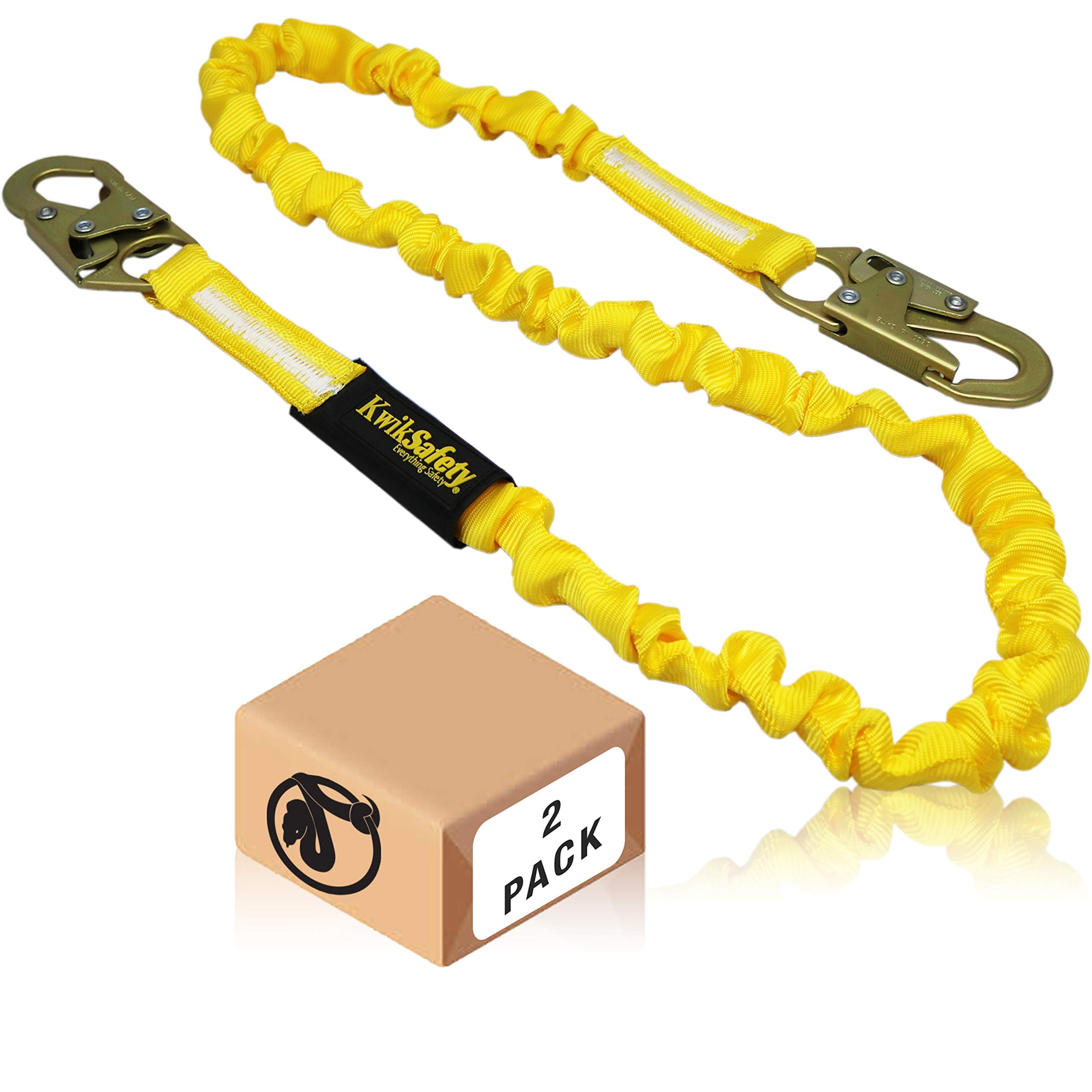 Charlotte, NC - Rattler [2 Pack] Internal Shock Absorber Single Leg 6ft Safety Lanyard OSHA ANSI Fall Arrest Protection Equipment Snap Hooks Construction Arborist Roofing
