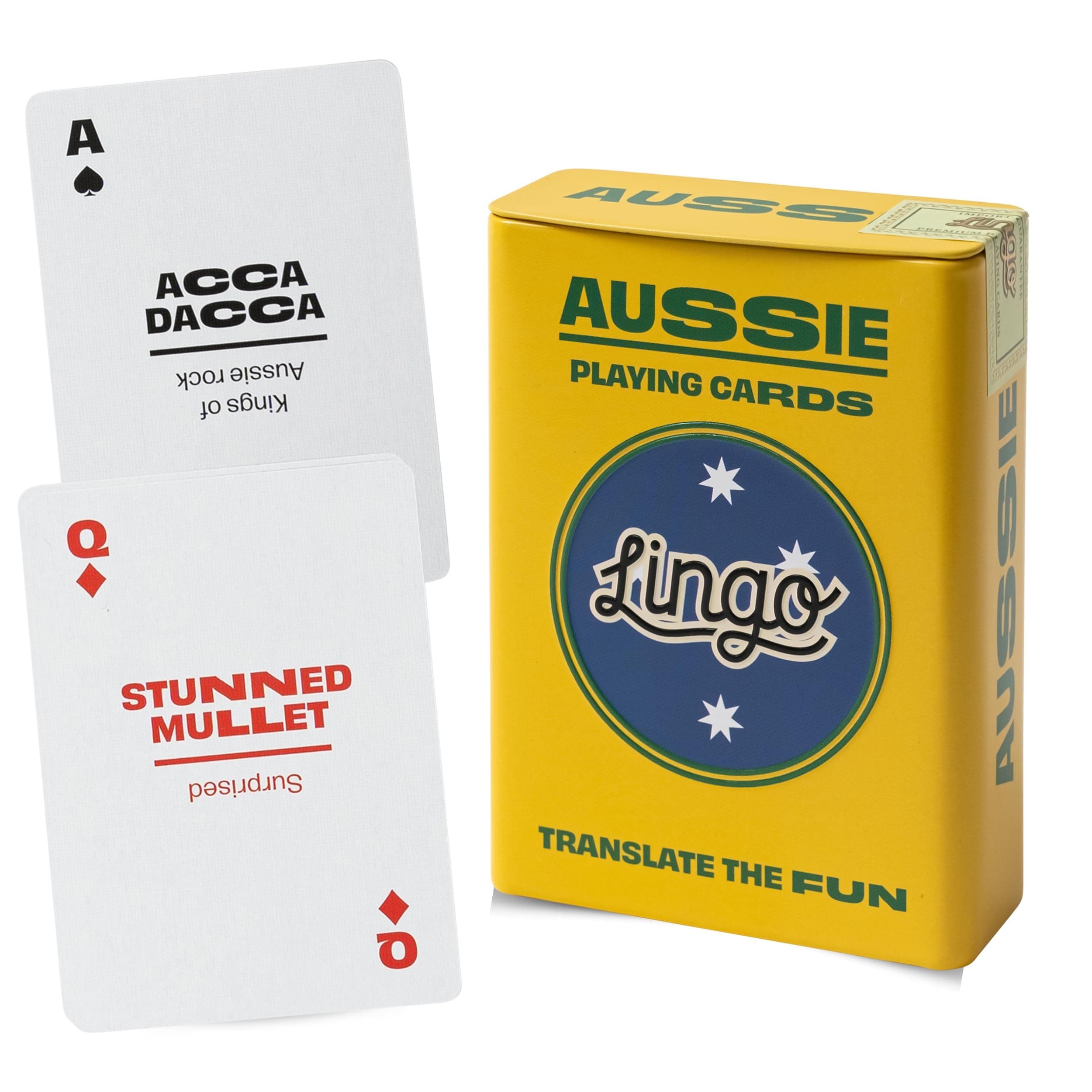 Aussie Playing Cards in Wayfarer Tin Box | Travel Flashcards | Learn Aussie Slang Vocabulary in A Fun & Easy Way | 52 Essential Translations