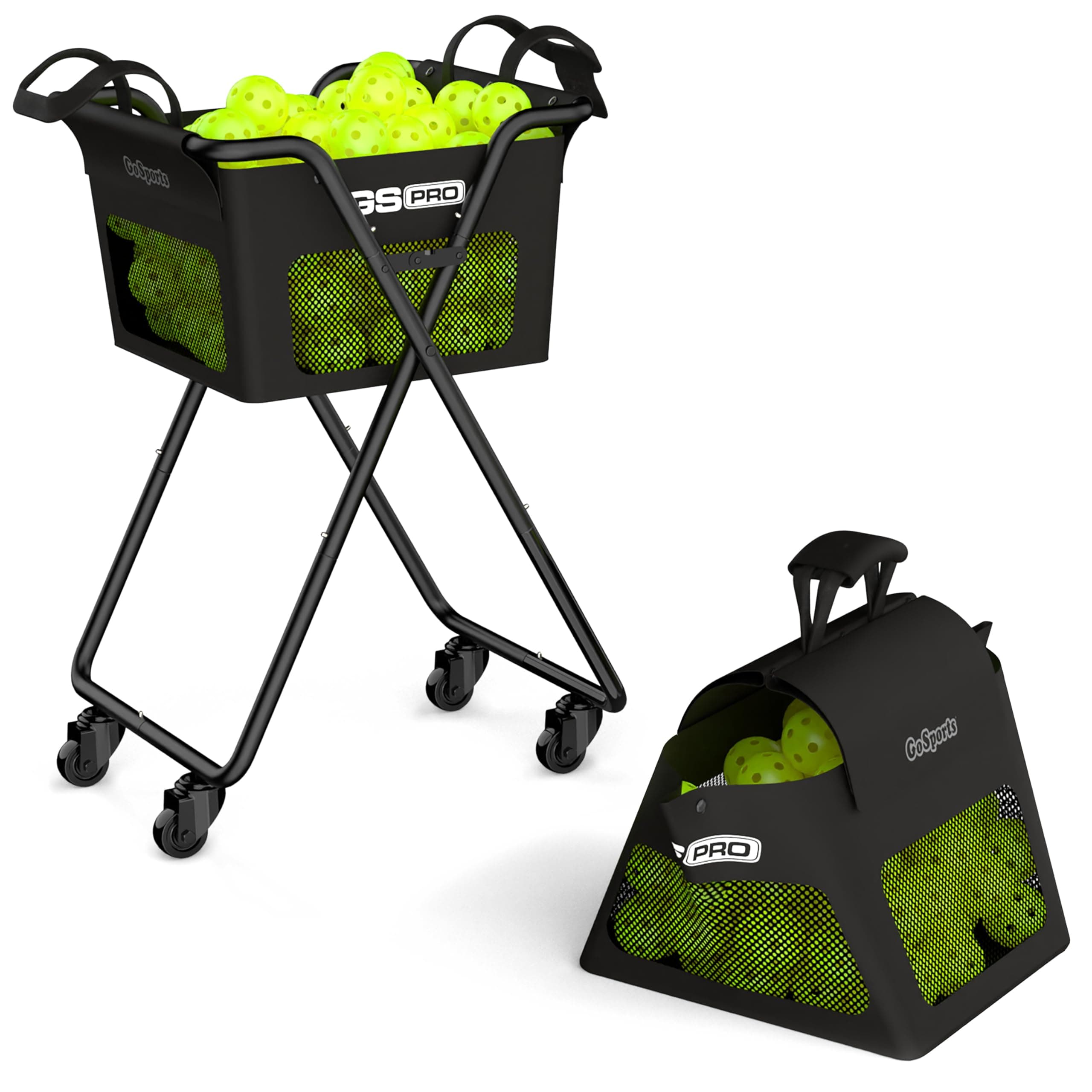 GoSports Ball Caddy with Wheels - Portable Cart Holds 140 Pickleballs or 175 Tennis Balls