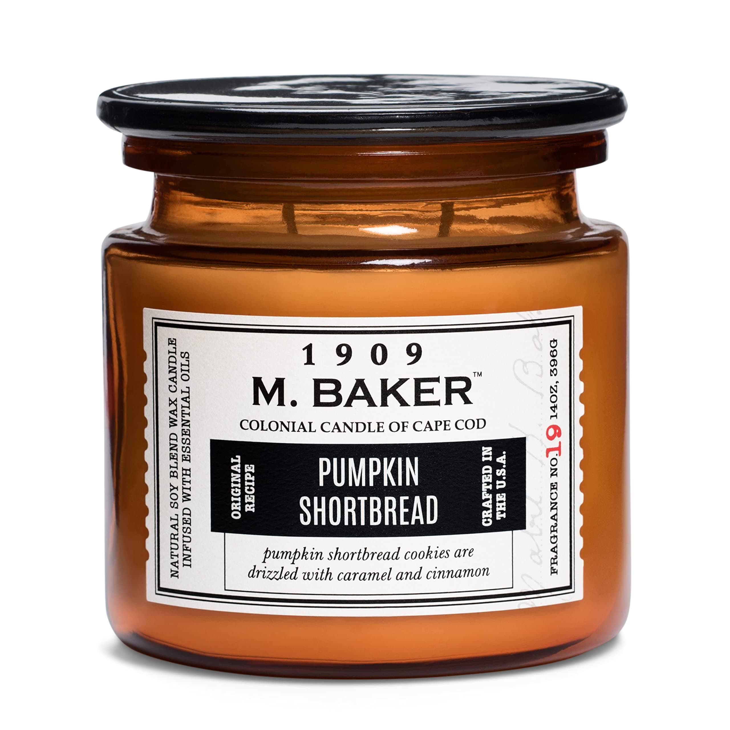 Colonial CandleM Baker 14 Oz Pumpkin Shortbread Scented Jar Candle | Natural Soy Wax Blend