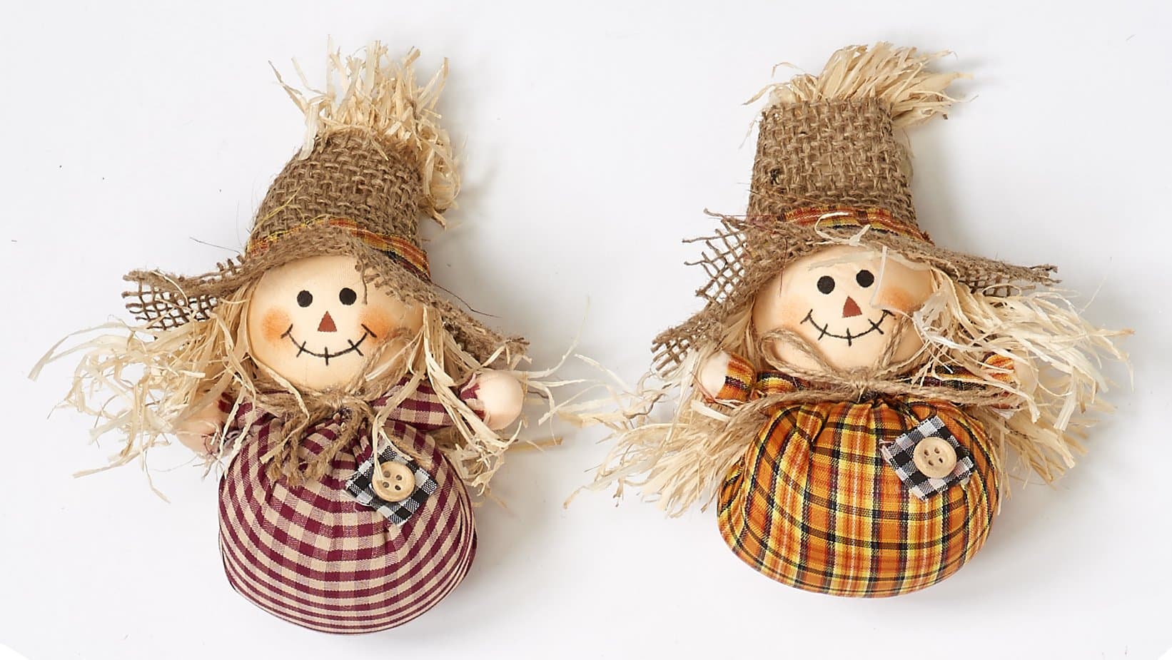 Worth Imports 2240 6" Mini Table Scarecrow, Set of 2 Holiday Figurines