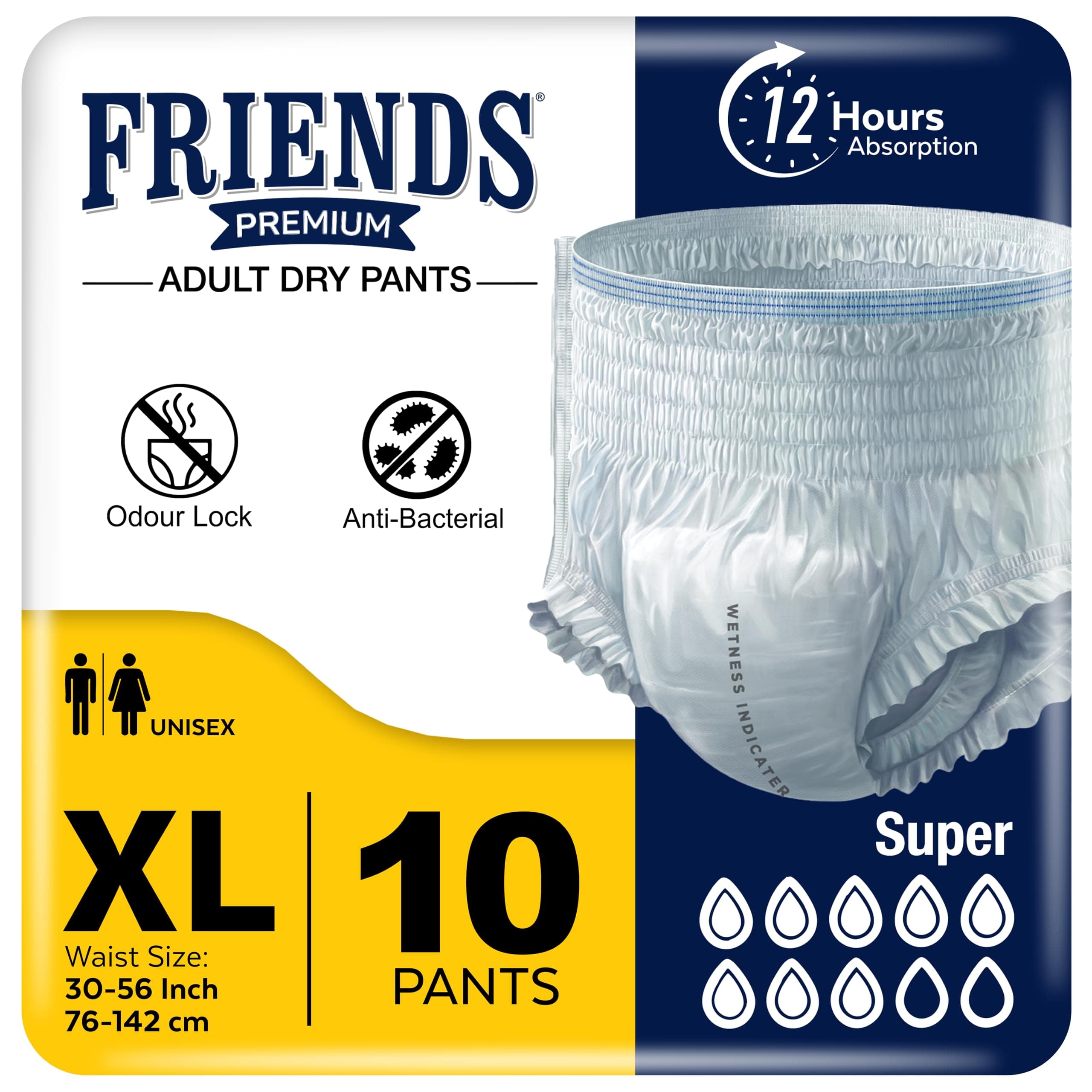 10 x Friends Pants Super Extra Large | Unisex High Absorbency Incontinence Pull Up Pants