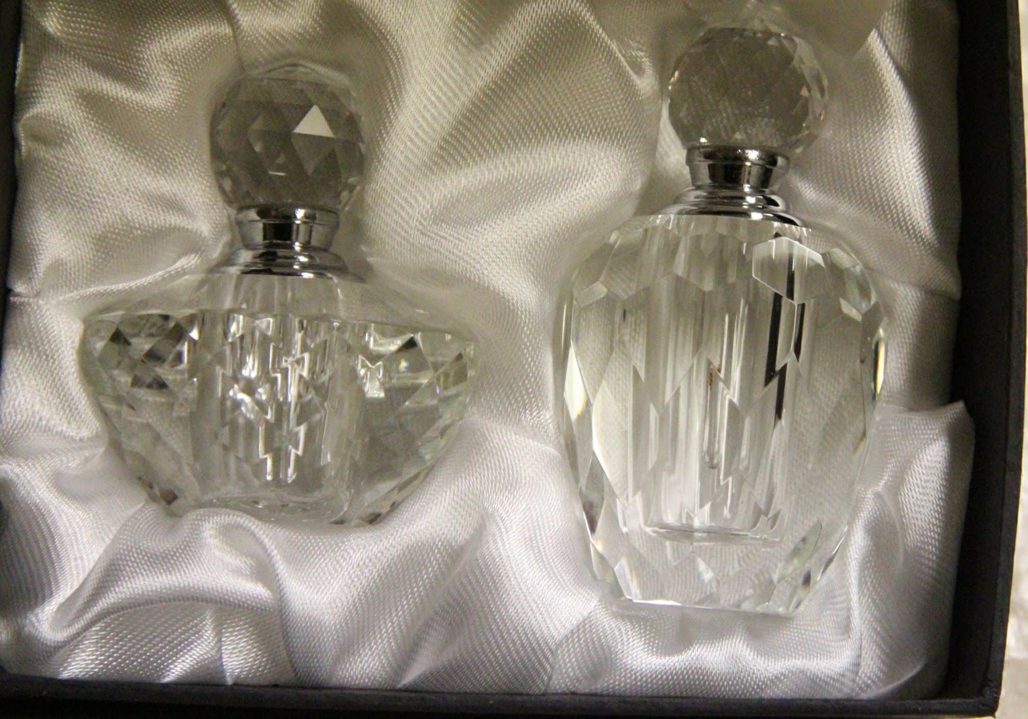 Oleg Cassini Crystal Perfume Bottle Set of 2