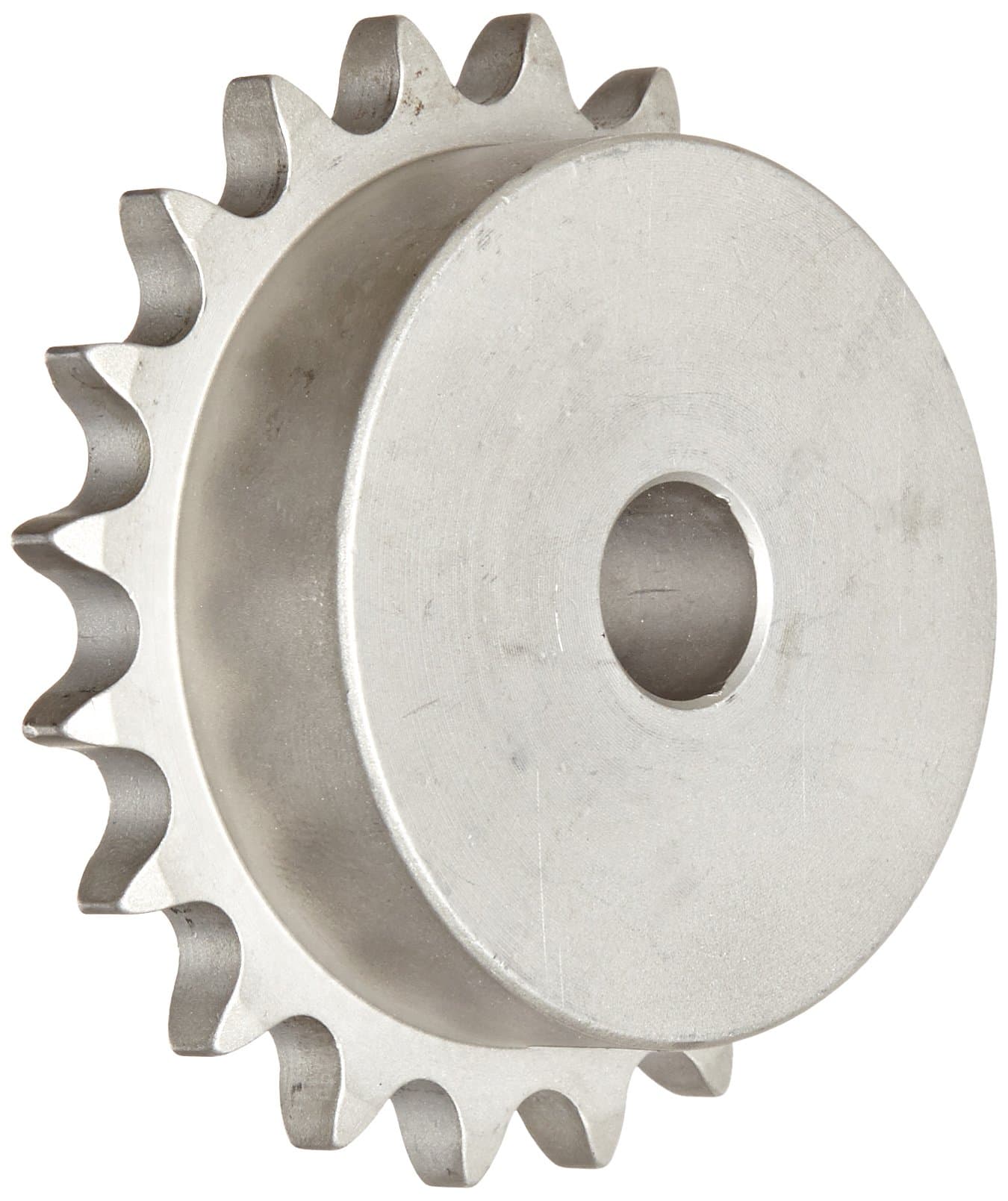 Martin Roller Chain Sprocket, Stainless Steel, Reboreable, Type B Hub, Single Strand, 40 Chain Size, 0.5" Pitch, 20 Teeth, 0.625" Bore Dia., 3.457" OD, 3.5" Hub Dia., 0.284" Width