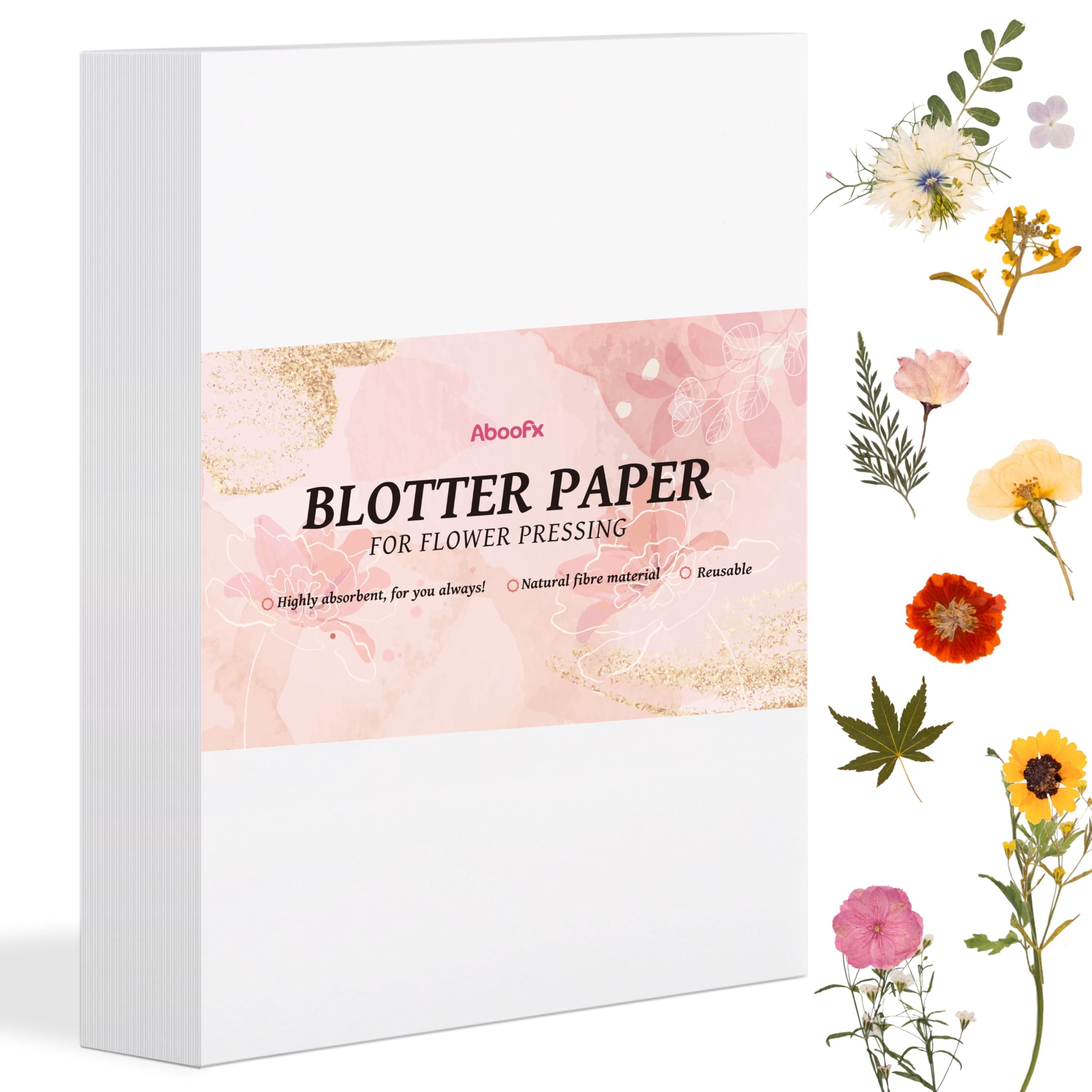Aboofx 20 Sheets Blotting Paper for Flower Press, Large 8.26 x 11.8 inch A4 Highly Absorbent and Reusable Blotter Papers for Flower Press Herbarium Craft Blotter Paper Sheets Papers Craft Supplies