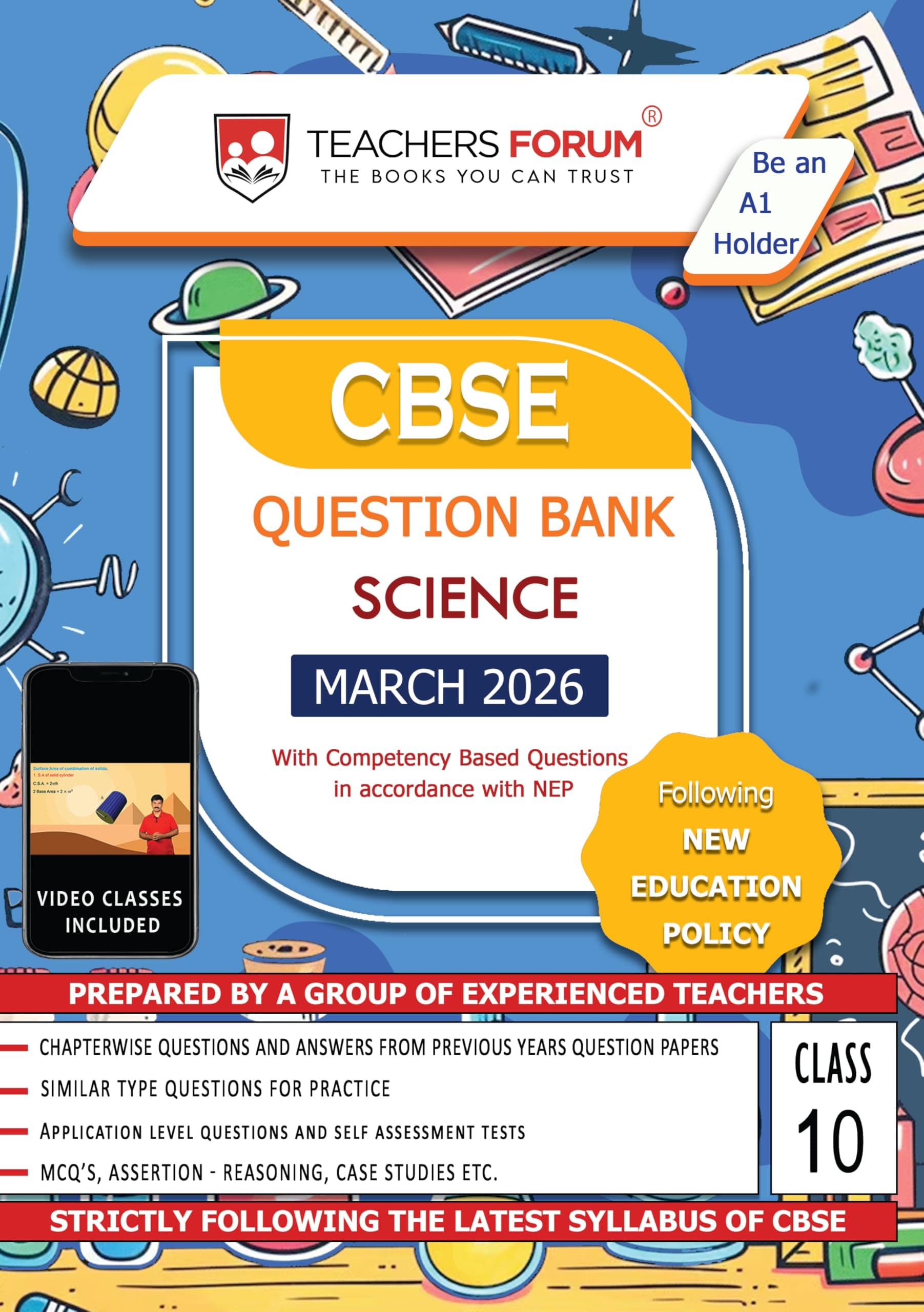 Teachers Forum CBSE Question Bank Class 10 Science (For 2026 Board Exam) with FREE CLASS VIDEOS