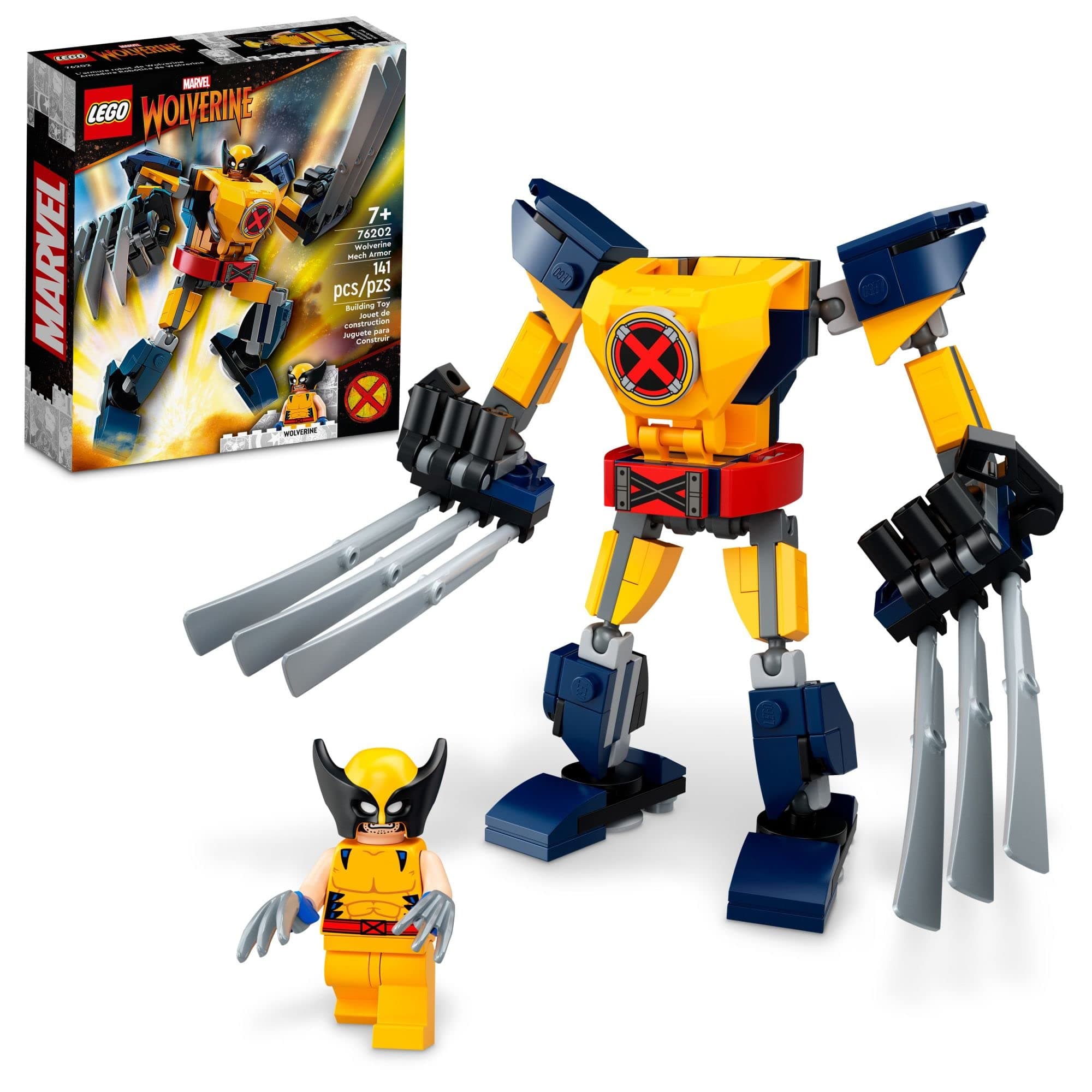 Marvel Wolverine Mech Armor 76202 Building Kit; Collectible Mech and Minifigure for Wolverine Fans Aged 7+ (141 Pieces)